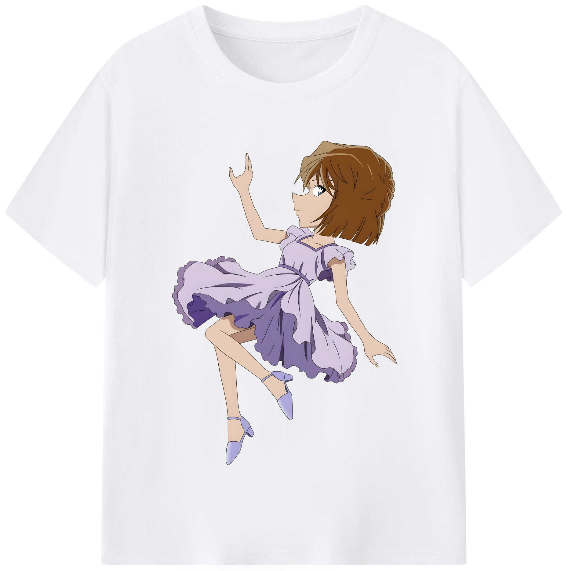 （画像用） 名探偵コナン 灰原 哀 はいばら あい Detective Conan Anita Hailey、Vi Graythorn Haibara Ai 綿100％半袖Tシャツ（フロントプリント）