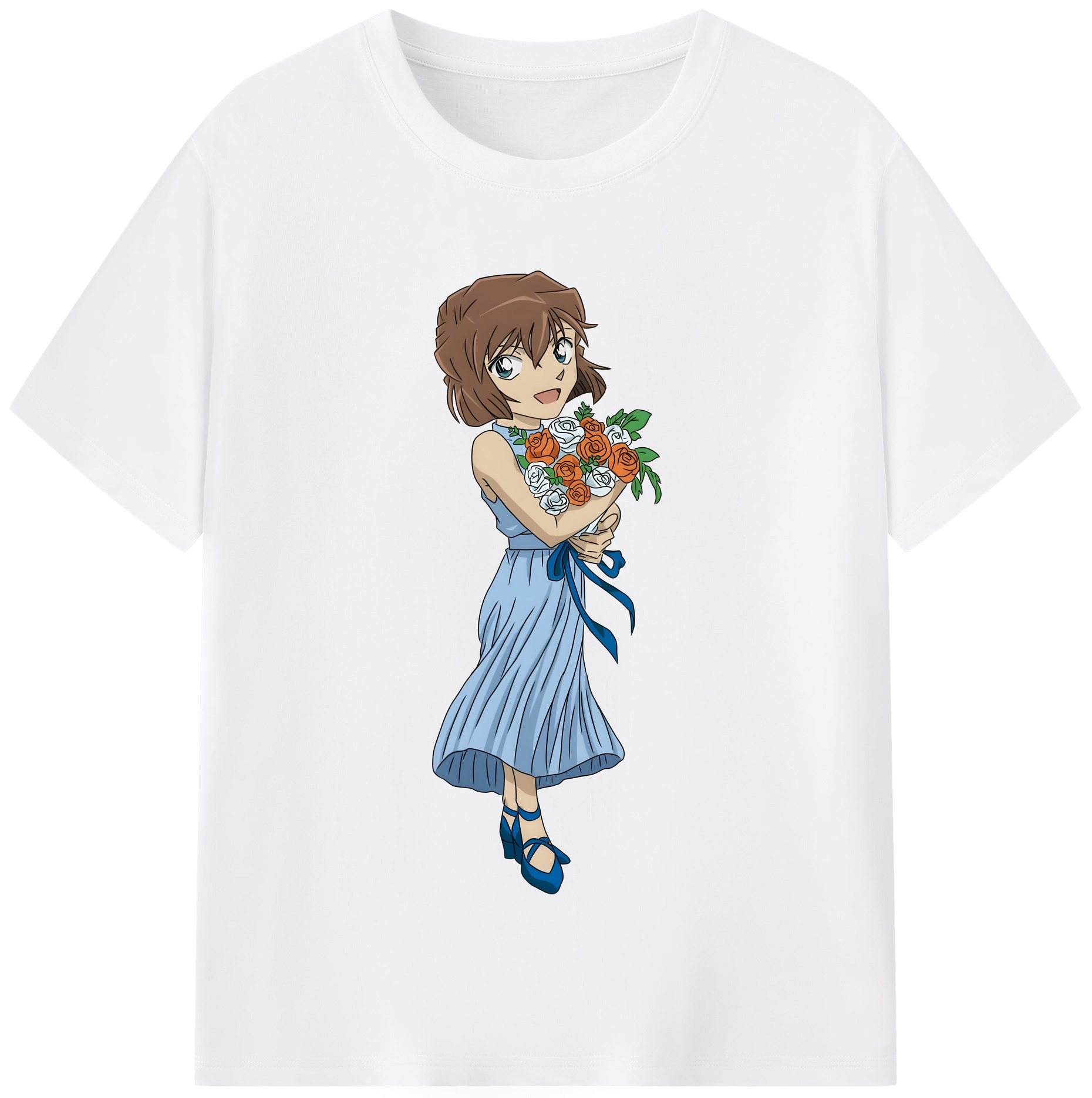（画像用） 名探偵コナン 灰原 哀 はいばら あい Detective Conan Anita Hailey、Vi Graythorn Haibara Ai 綿100％半袖Tシャツ（フロントプリント）