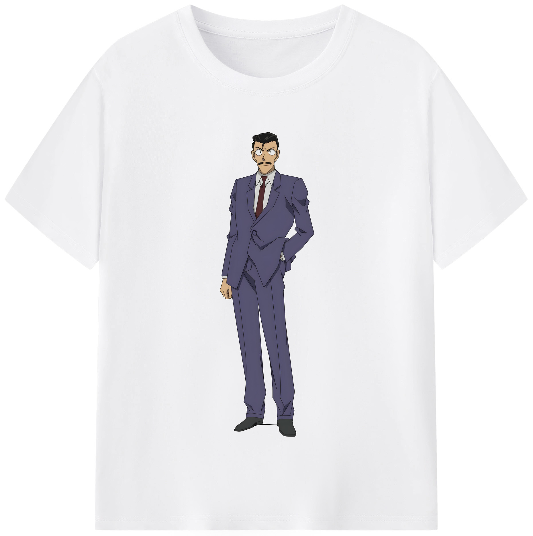 （画像用） 名探偵コナン 毛利 小五郎 もうり こごろう Detective Conan 綿100％半袖Tシャツ（フロントプリント）