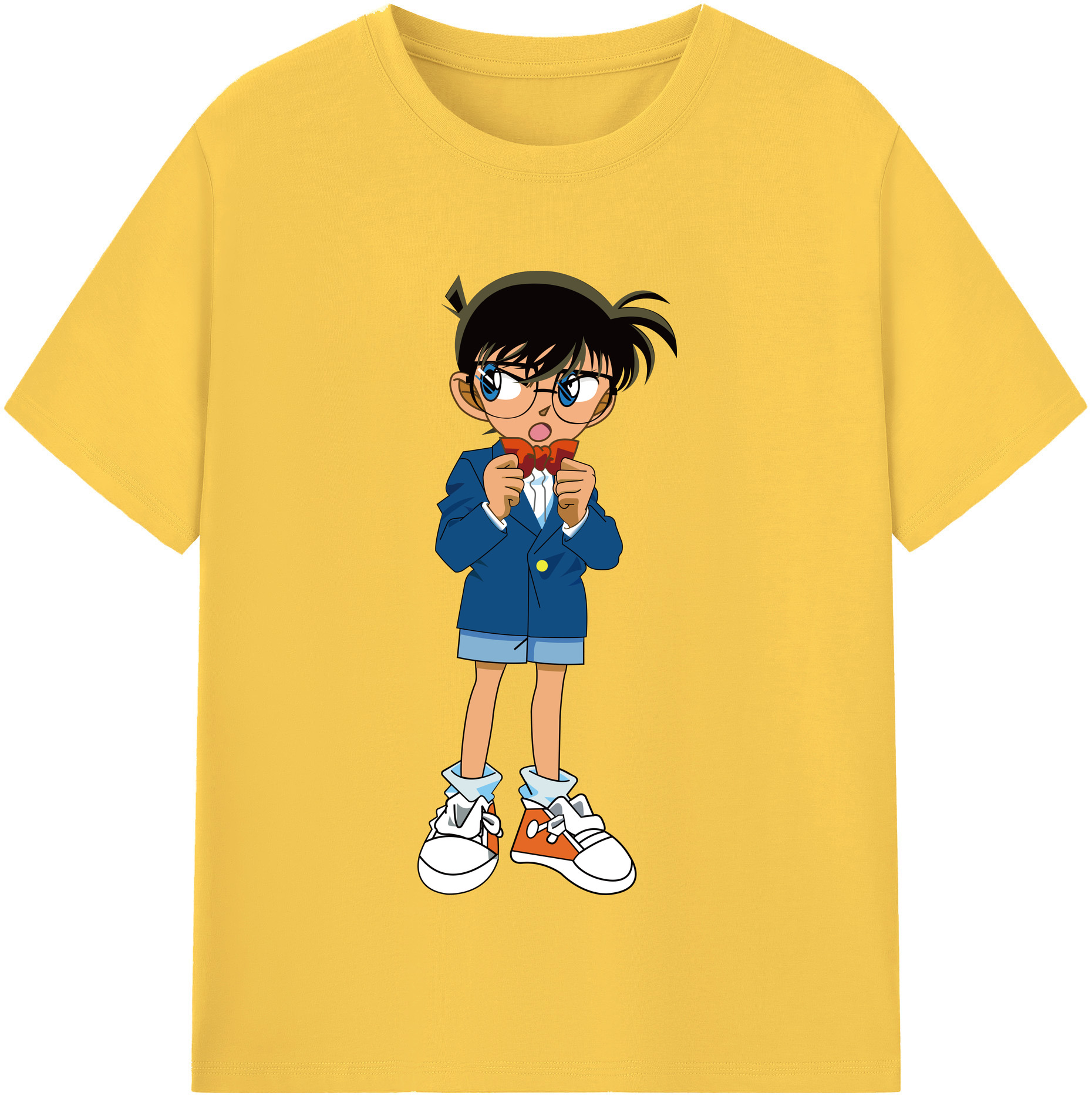 （画像用） 名探偵コナン 江戸川 コナン Detective Conan Conan Edogawa 綿100％半袖Tシャツ（フロントプリント）