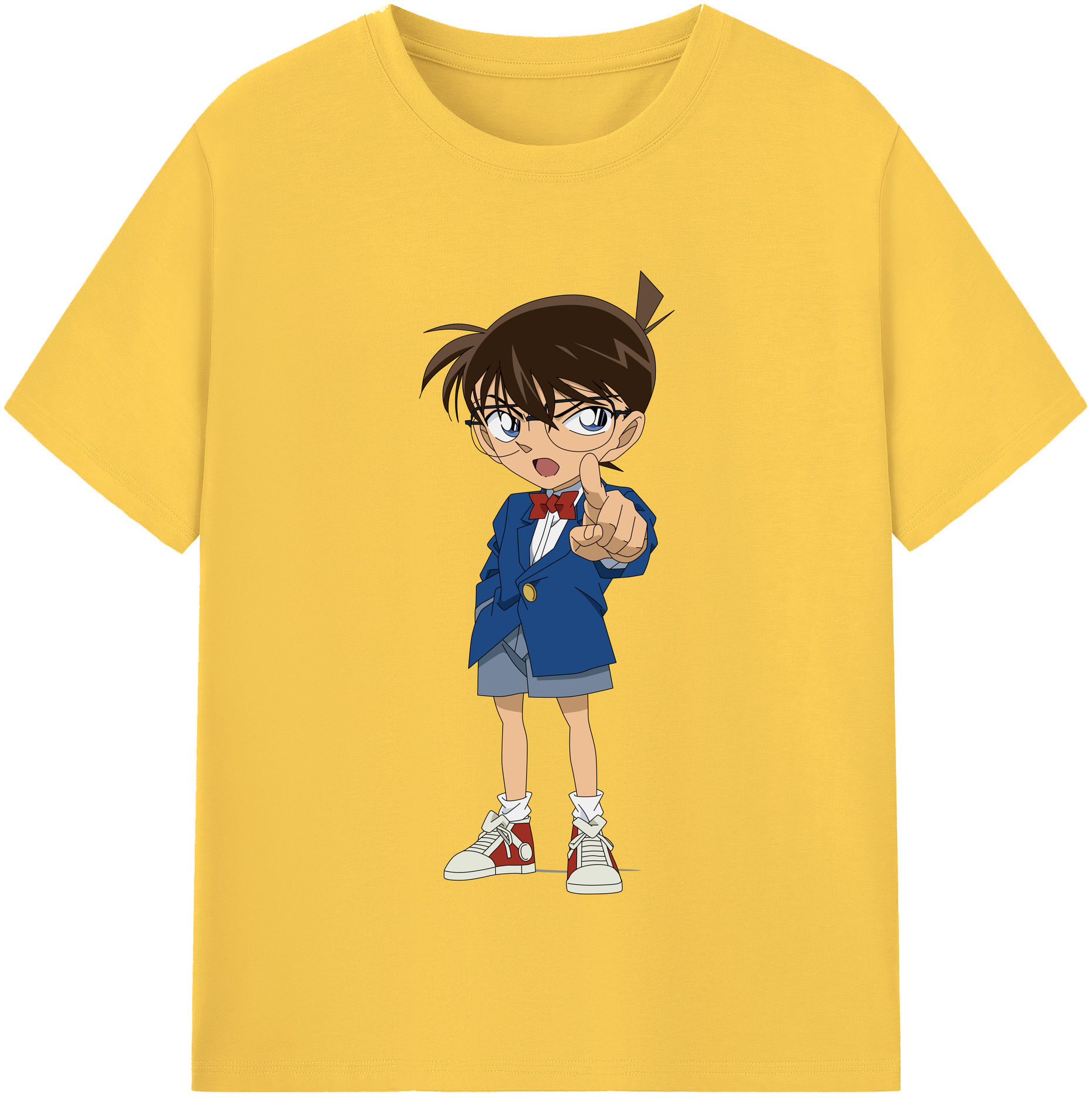 （画像用） 名探偵コナン 江戸川 コナン Detective Conan Conan Edogawa 綿100％半袖Tシャツ（フロントプリント）