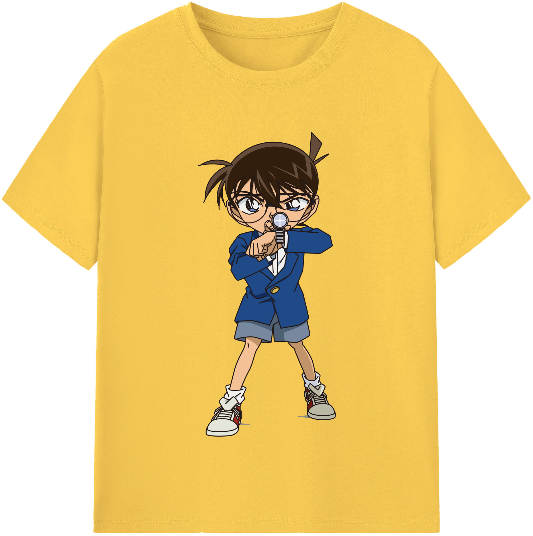 （画像用） 名探偵コナン 江戸川 コナン Detective Conan Conan Edogawa 綿100％半袖Tシャツ（フロントプリント）