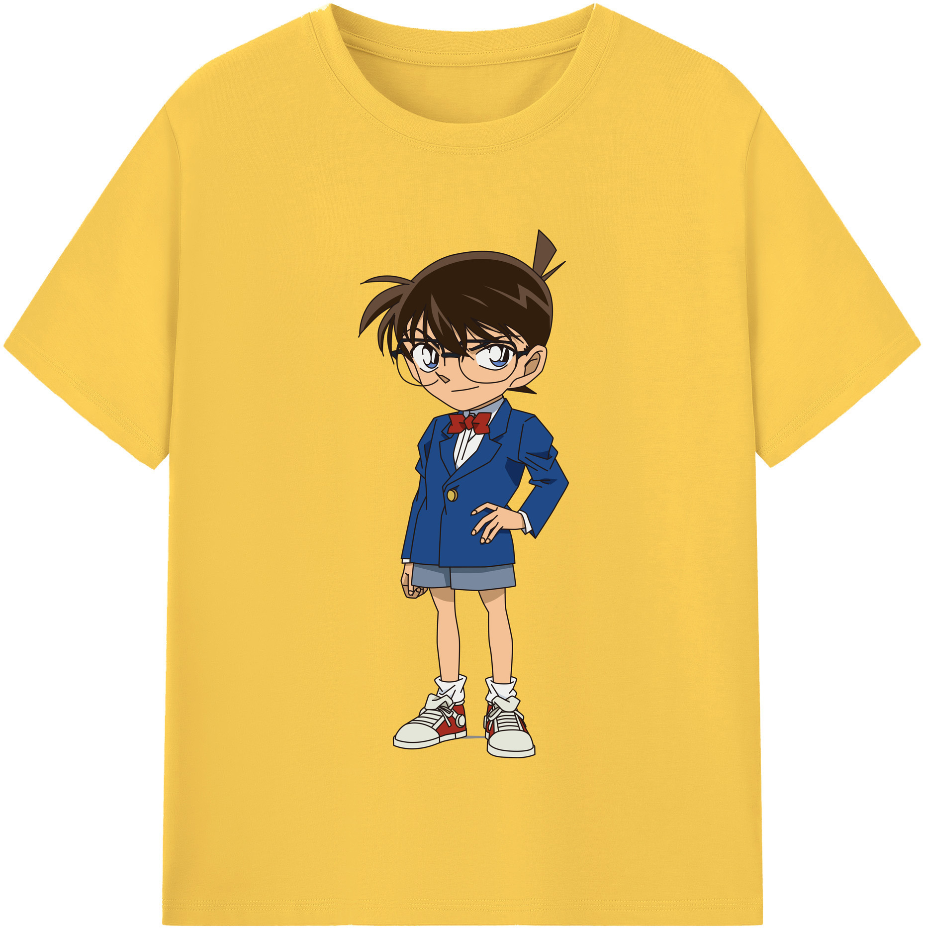 （画像用） 名探偵コナン 江戸川 コナン Detective Conan Conan Edogawa 綿100％半袖Tシャツ（フロントプリント）