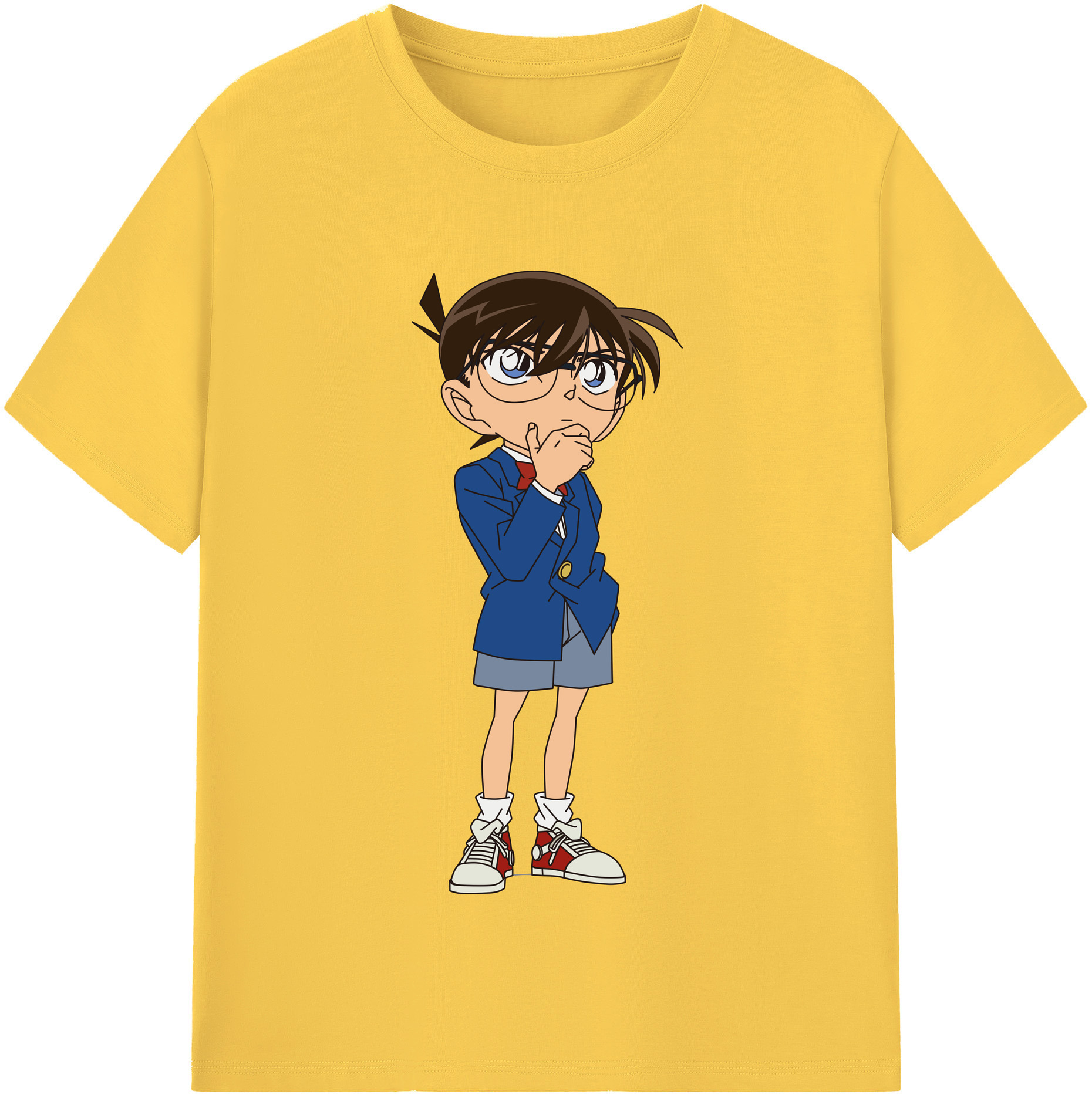 （画像用） 名探偵コナン 江戸川 コナン Detective Conan Conan Edogawa 綿100％半袖Tシャツ（フロントプリント）