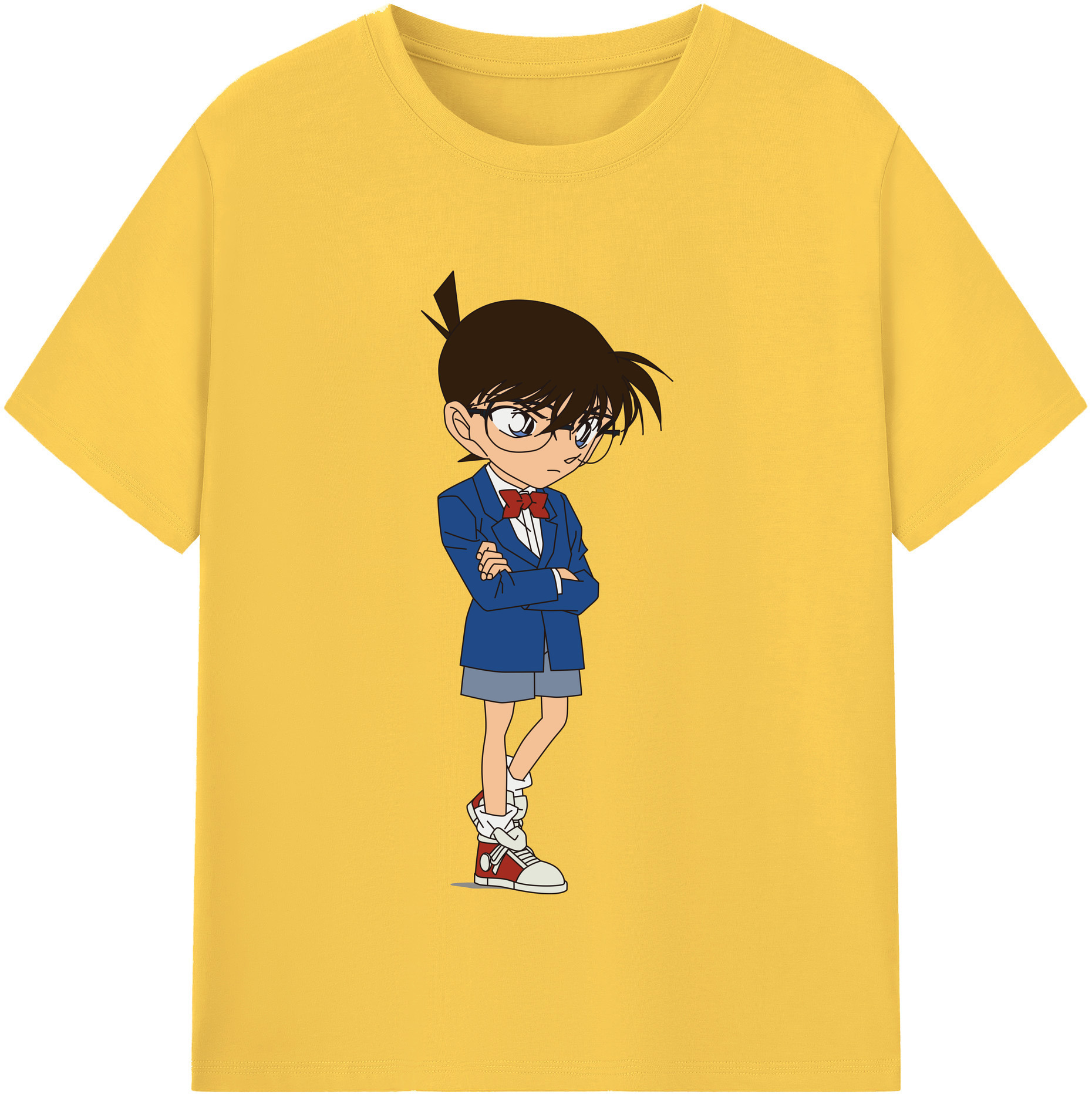 （画像用） 名探偵コナン 江戸川 コナン Detective Conan Conan Edogawa 綿100％半袖Tシャツ（フロントプリント）