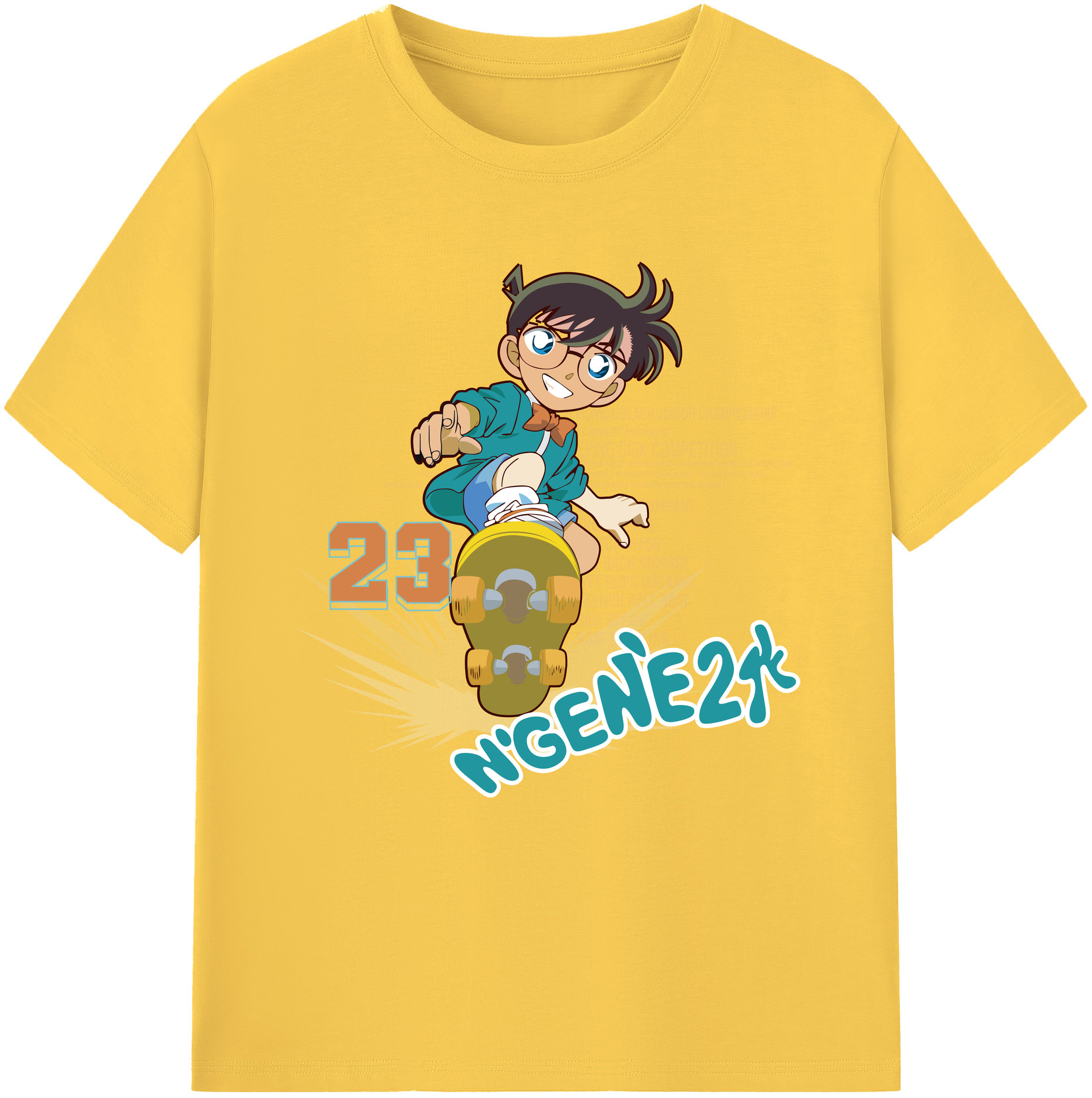 （画像用） 名探偵コナン 江戸川 コナン Detective Conan Conan Edogawa 綿100％半袖Tシャツ（フロントプリント）