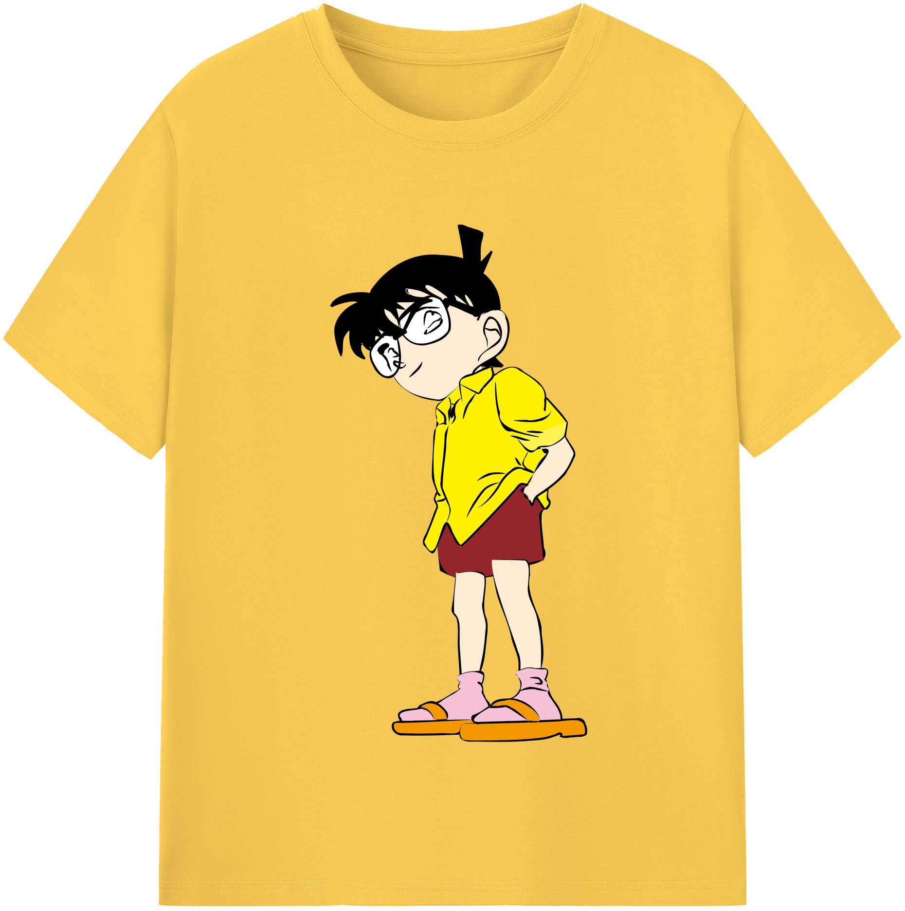 （画像用） 名探偵コナン 江戸川 コナン Detective Conan Conan Edogawa 綿100％半袖Tシャツ（フロントプリント）