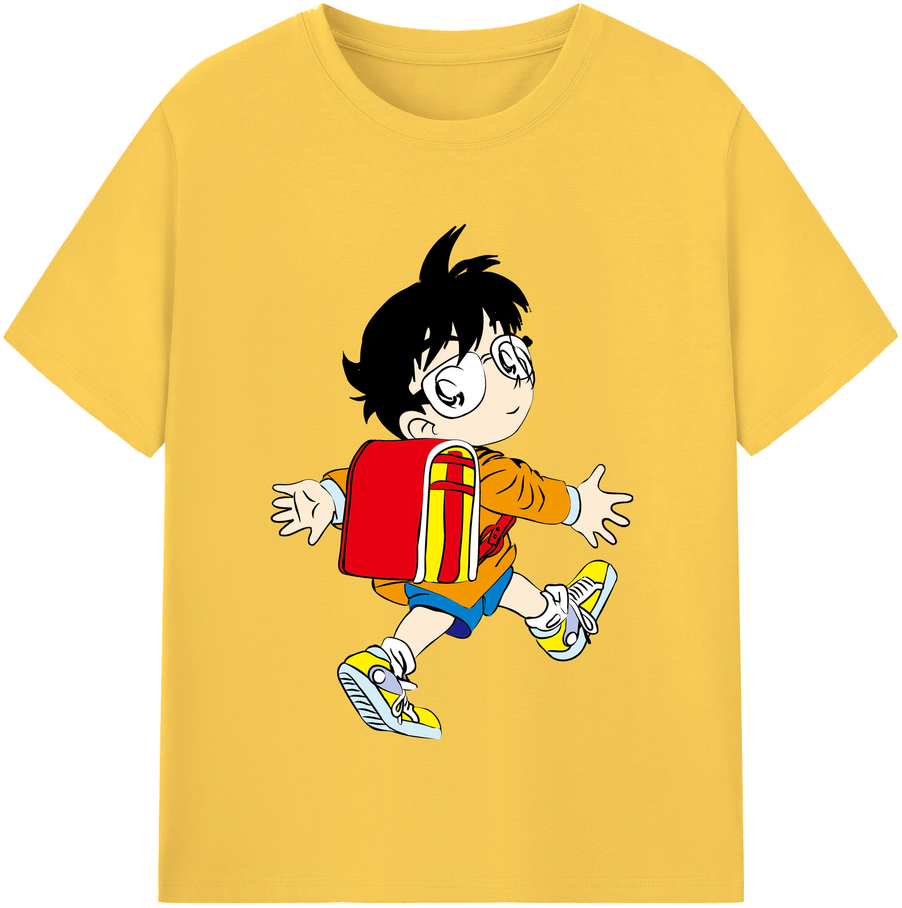 （画像用） 名探偵コナン 江戸川 コナン Detective Conan Conan Edogawa 綿100％半袖Tシャツ（フロントプリント）