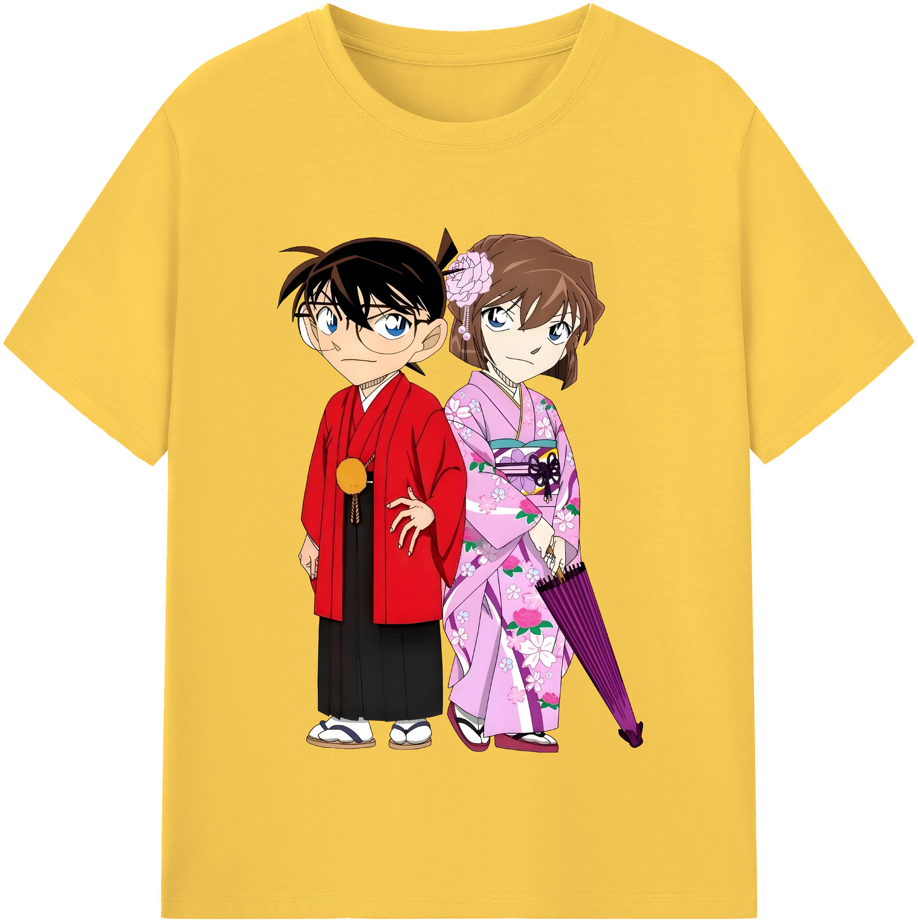 （画像用） 名探偵コナン 江戸川 コナン Detective Conan Conan Edogawa 綿100％半袖Tシャツ（フロントプリント）