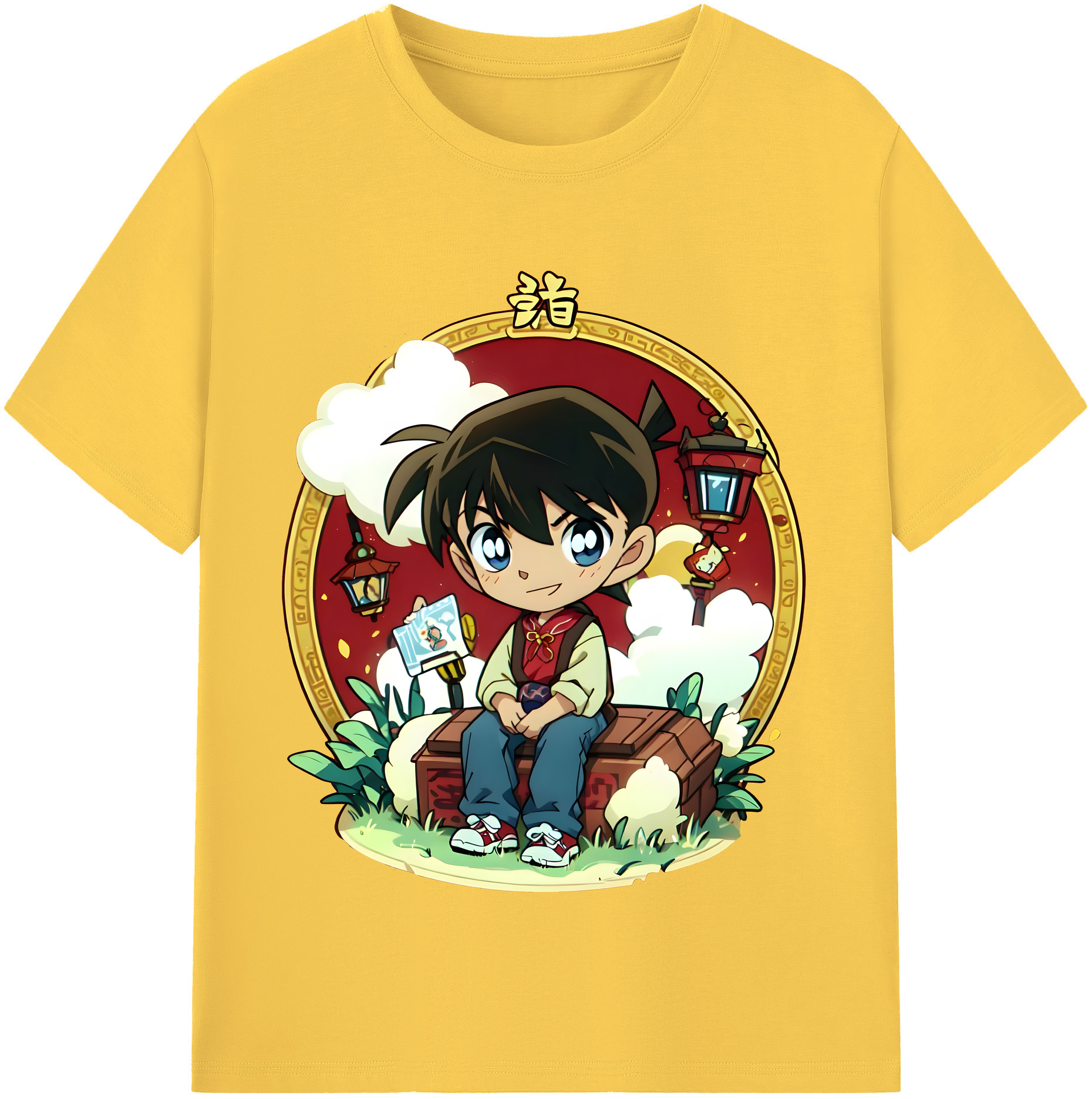 （画像用） 名探偵コナン 江戸川 コナン Detective Conan Conan Edogawa 綿100％半袖Tシャツ（フロントプリント）
