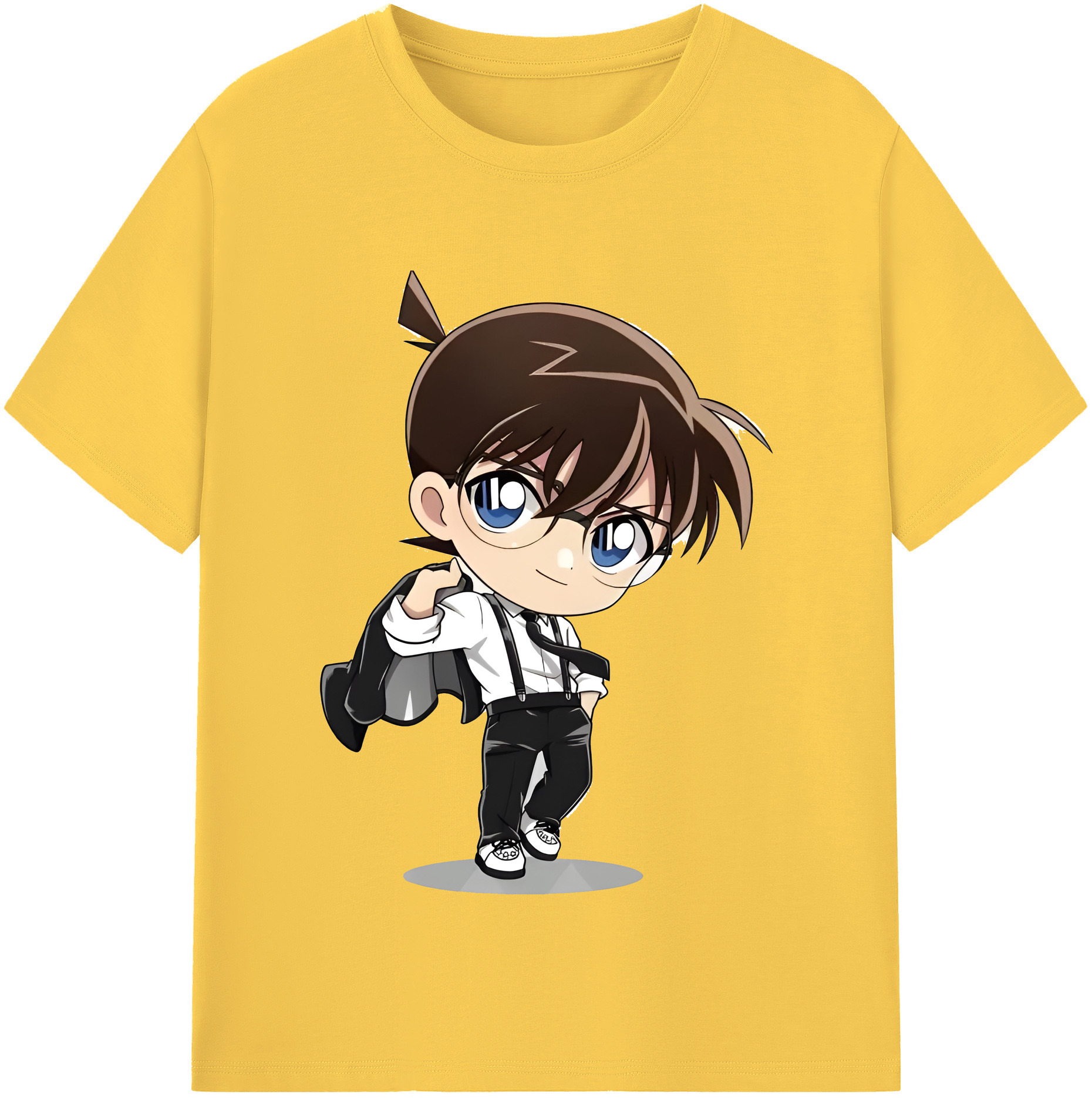 （画像用） 名探偵コナン 江戸川 コナン Detective Conan Conan Edogawa 綿100％半袖Tシャツ（フロントプリント）