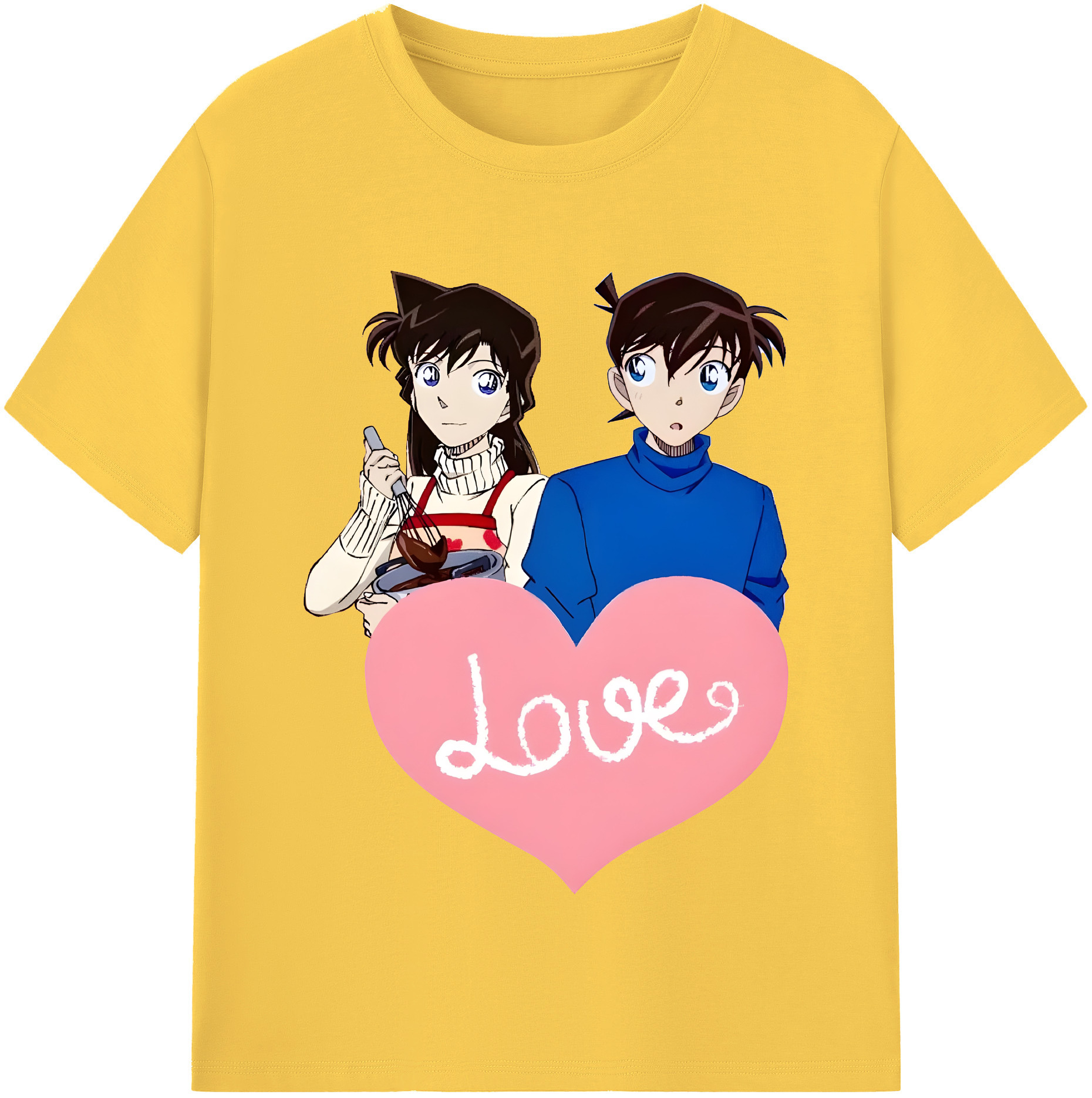 （画像用） 名探偵コナン 毛利 蘭 もうり らん、モーリ ラン Detective Conan Rachel Moore 綿100％半袖Tシャツ（フロントプリント）