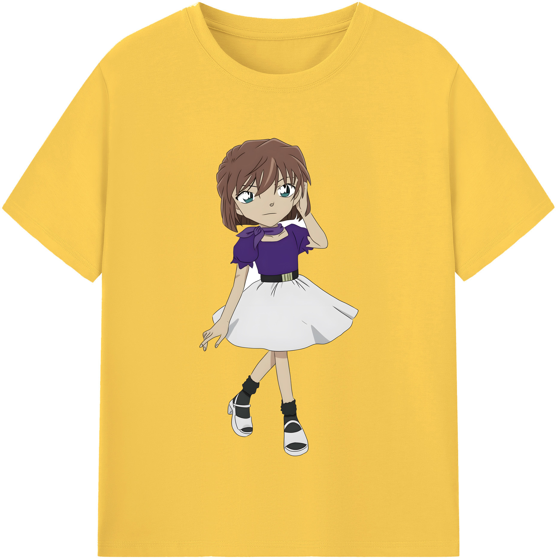 （画像用） 名探偵コナン 灰原 哀 はいばら あい Detective Conan Anita Hailey、Vi Graythorn Haibara Ai 綿100％半袖Tシャツ（フロントプリント）