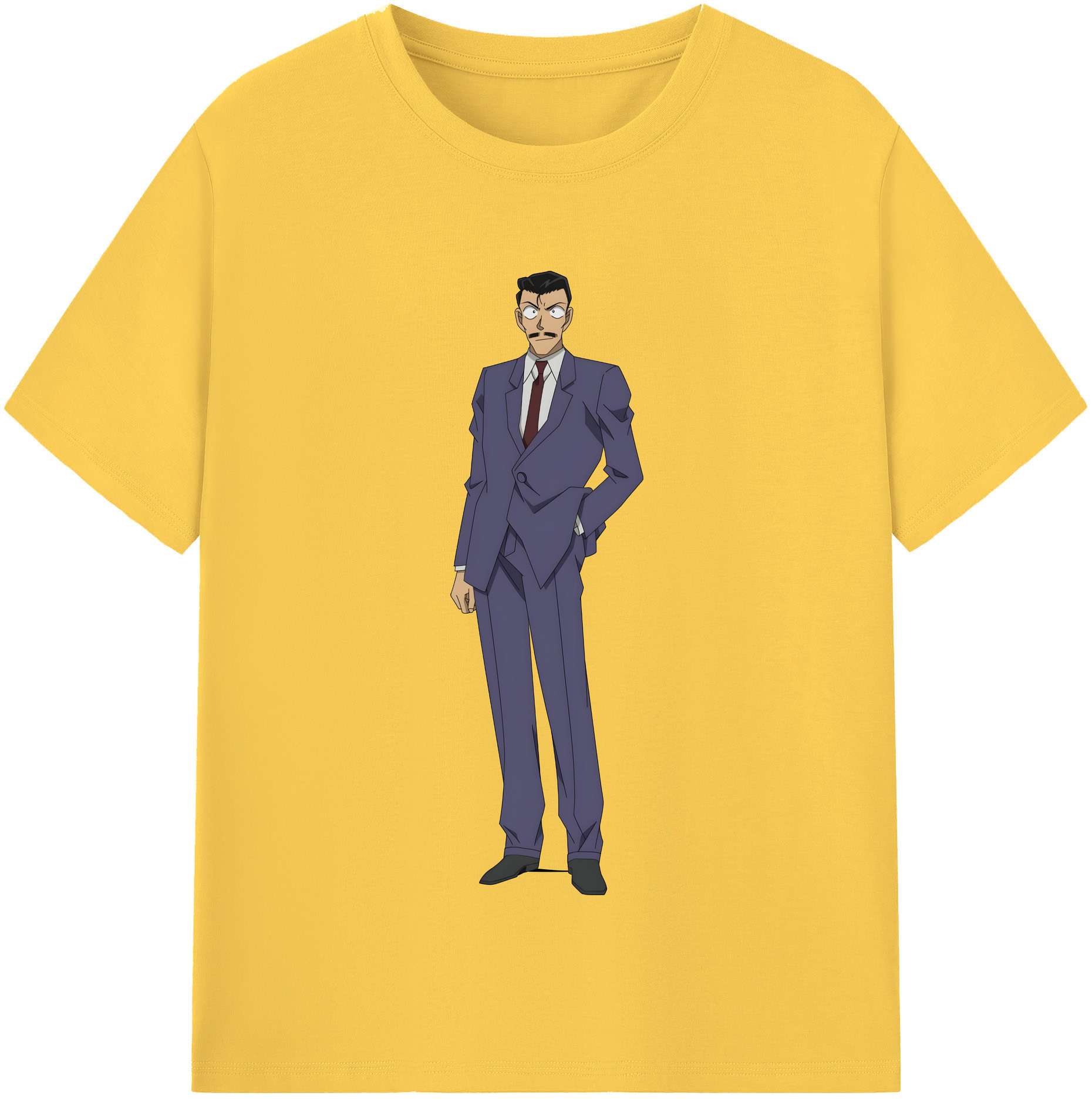 （画像用） 名探偵コナン 毛利 小五郎 もうり こごろう Detective Conan 綿100％半袖Tシャツ（フロントプリント）