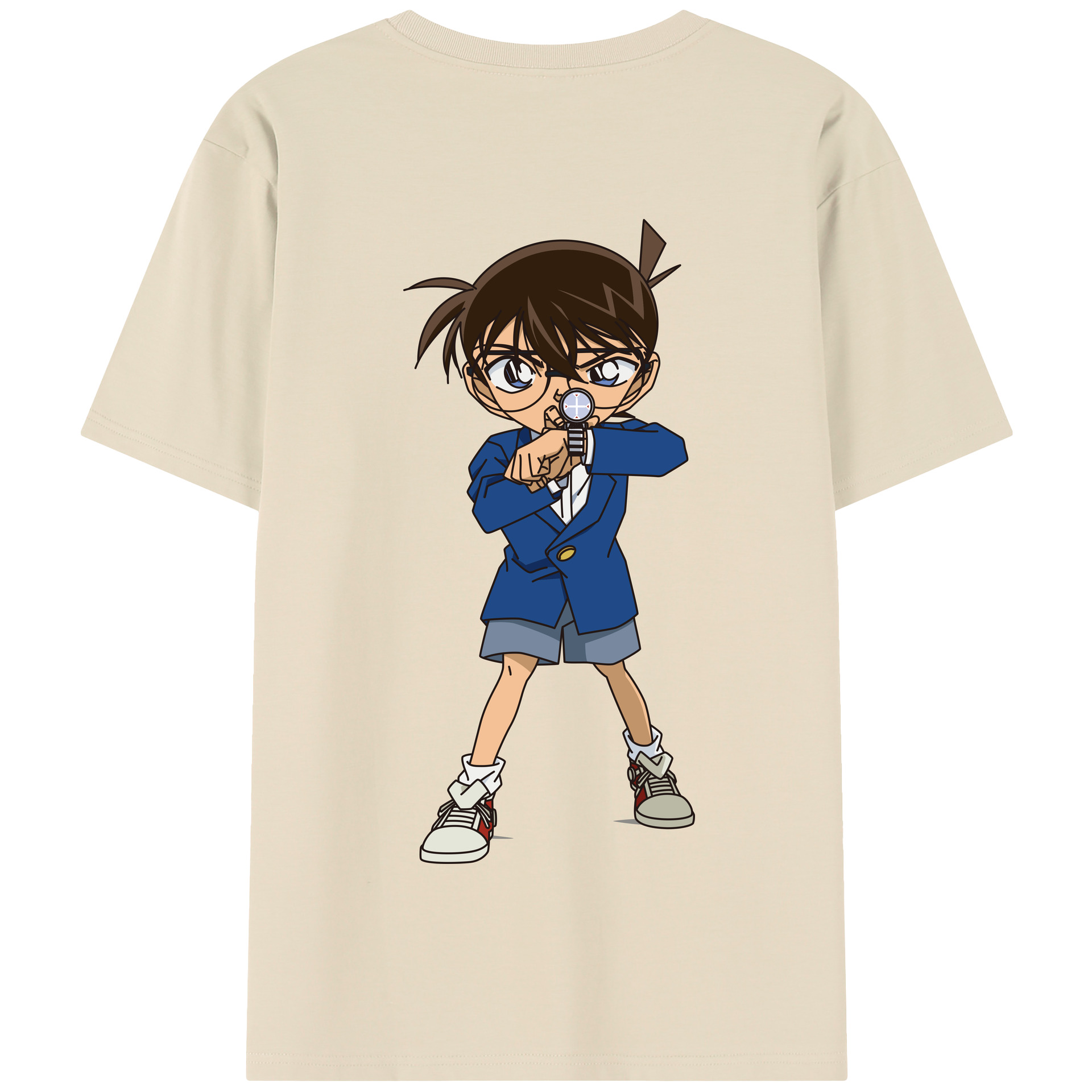 （画像用） 名探偵コナン 江戸川 コナン Detective Conan Conan Edogawa 綿100％半袖Tシャツ（背面プリント）