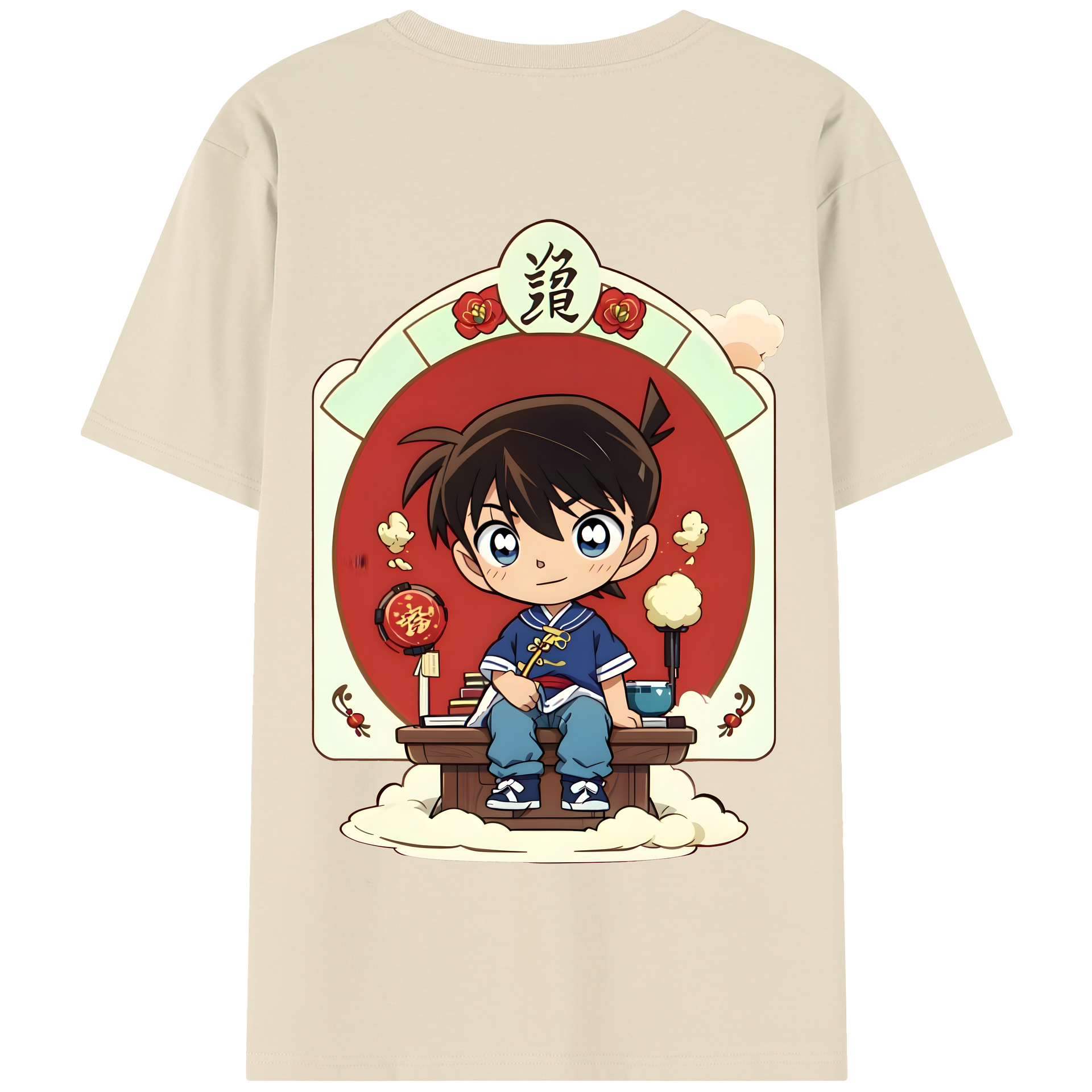 （画像用） 名探偵コナン 江戸川 コナン Detective Conan Conan Edogawa 綿100％半袖Tシャツ（背面プリント）