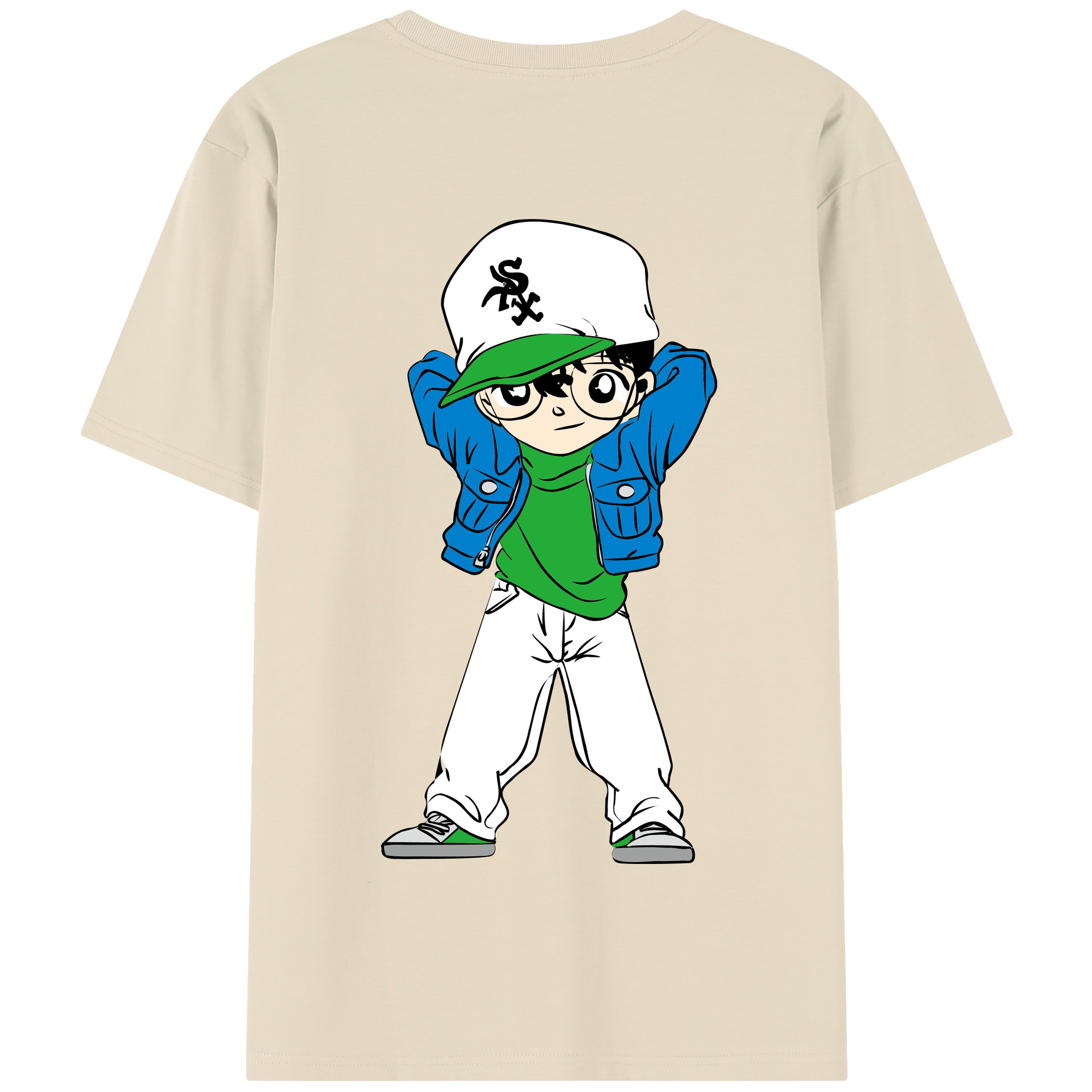 （画像用） 名探偵コナン 江戸川 コナン Detective Conan Conan Edogawa 綿100％半袖Tシャツ（背面プリント）