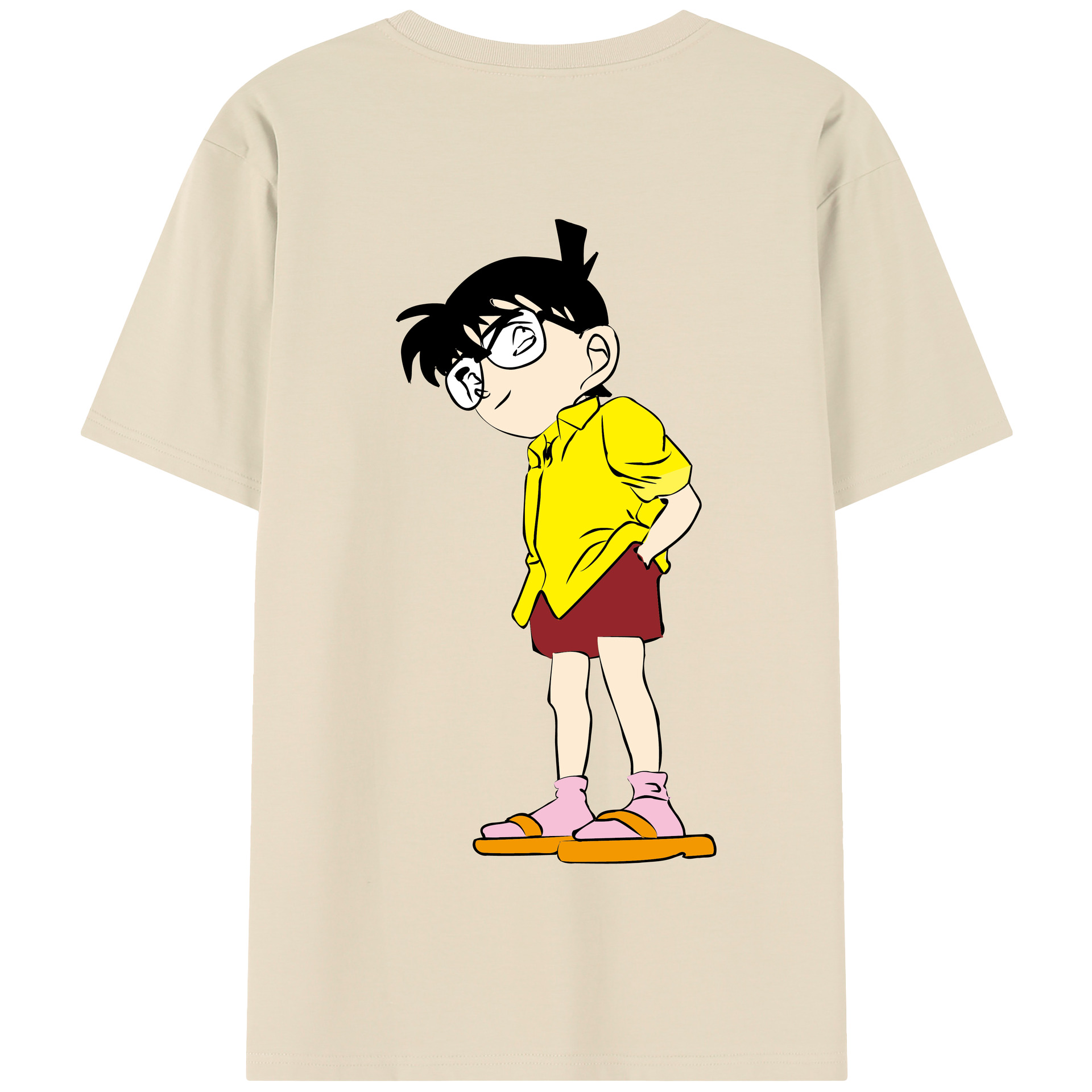 （画像用） 名探偵コナン 江戸川 コナン Detective Conan Conan Edogawa 綿100％半袖Tシャツ（背面プリント）