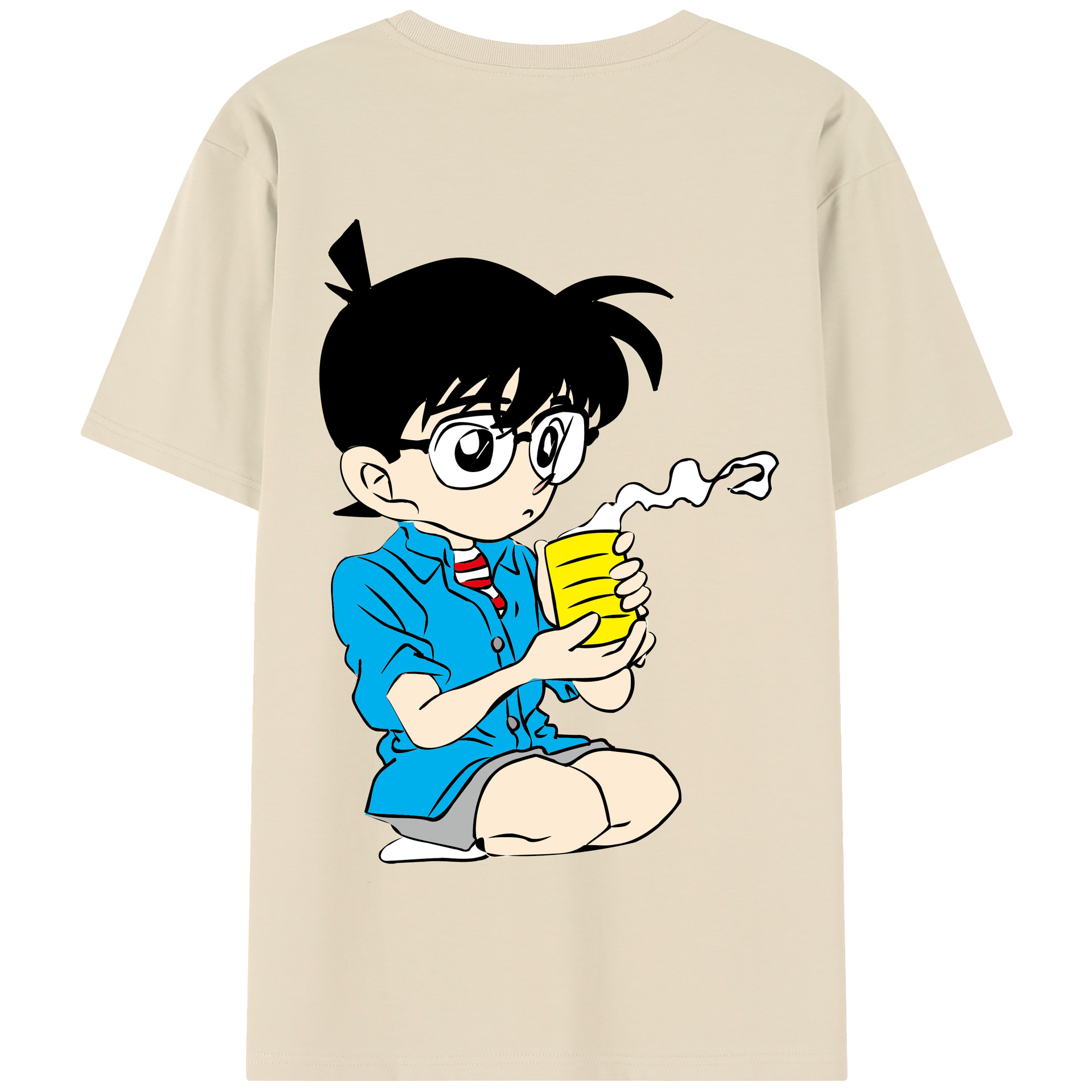 （画像用） 名探偵コナン 江戸川 コナン Detective Conan Conan Edogawa 綿100％半袖Tシャツ（背面プリント）