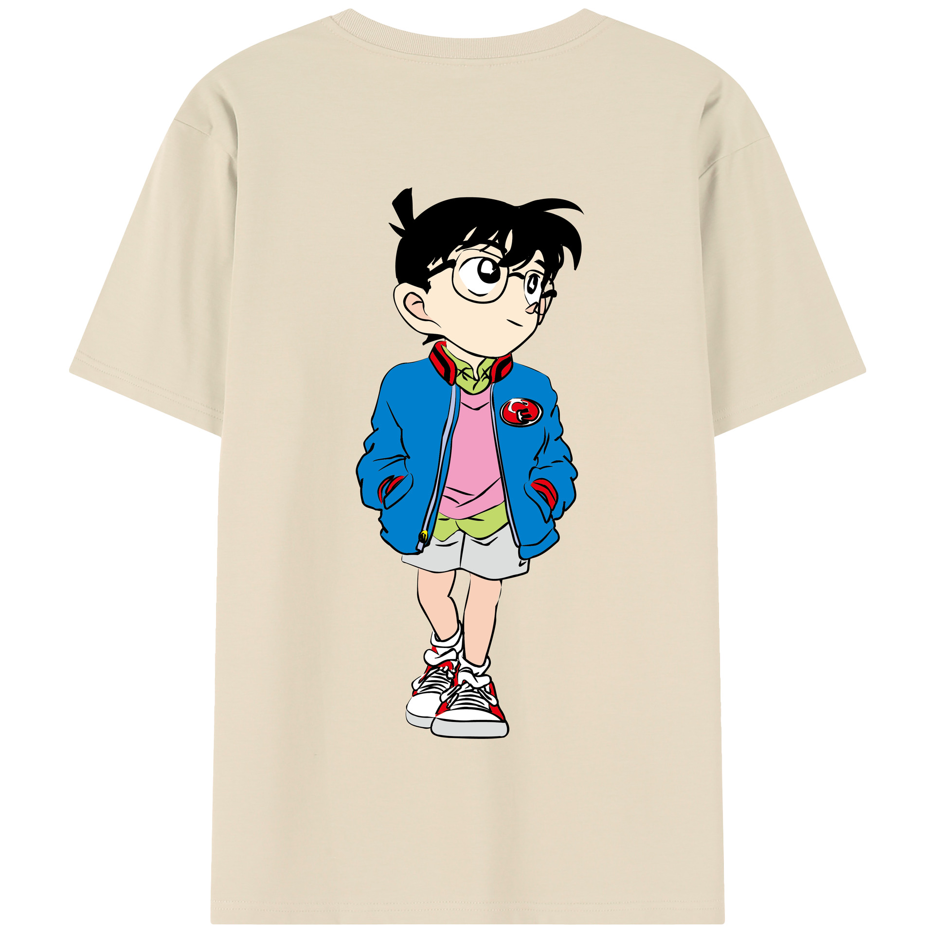 （画像用） 名探偵コナン 江戸川 コナン Detective Conan Conan Edogawa 綿100％半袖Tシャツ（背面プリント）