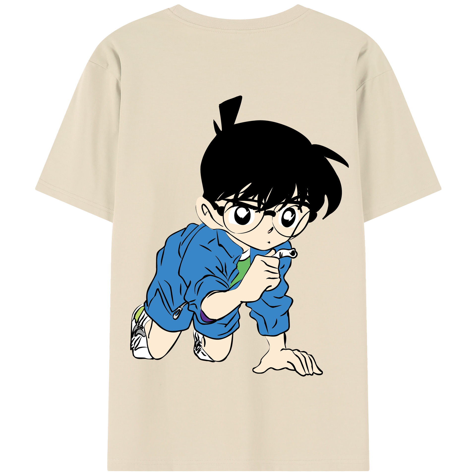 （画像用） 名探偵コナン 江戸川 コナン Detective Conan Conan Edogawa 綿100％半袖Tシャツ（背面プリント）