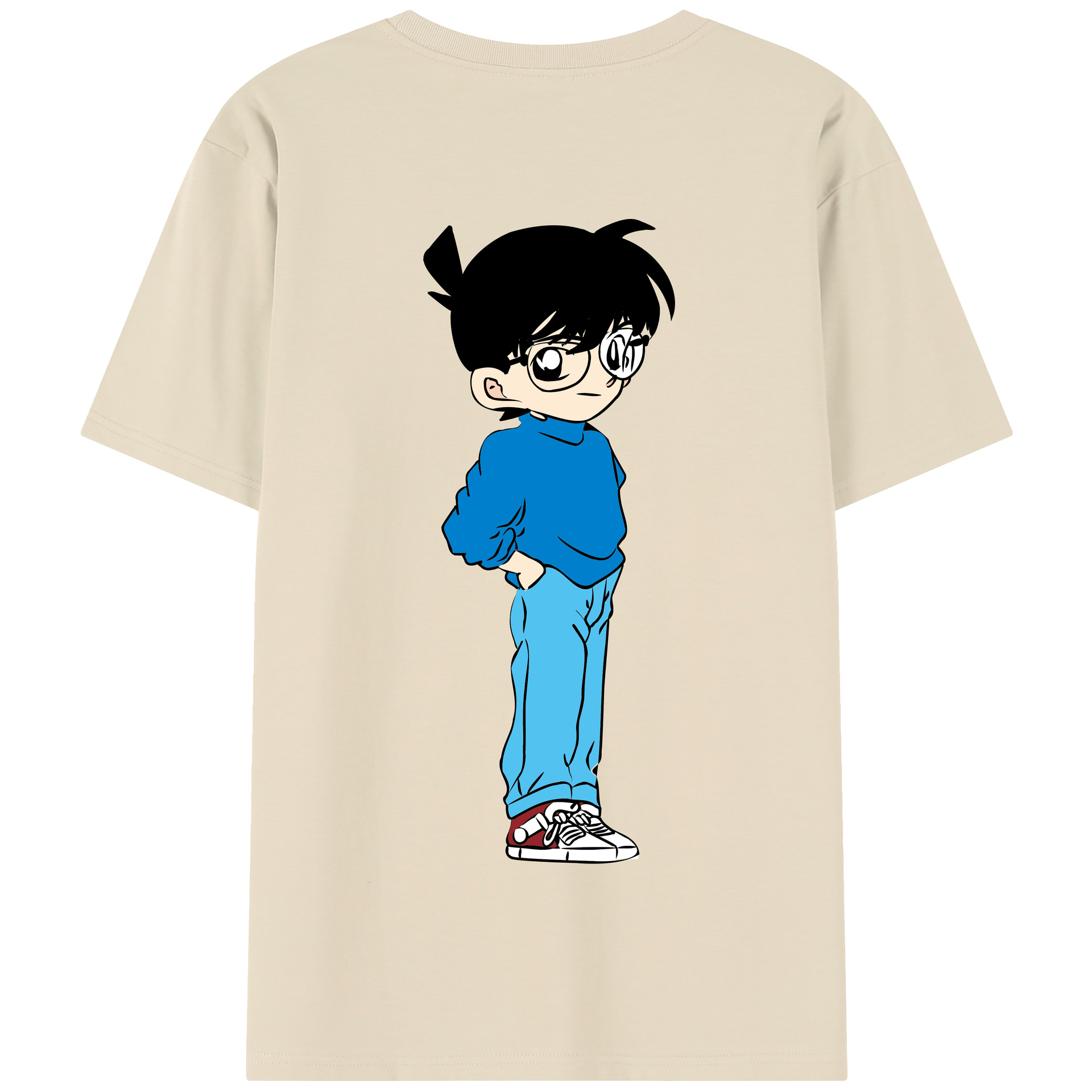 （画像用） 名探偵コナン 江戸川 コナン Detective Conan Conan Edogawa 綿100％半袖Tシャツ（背面プリント）