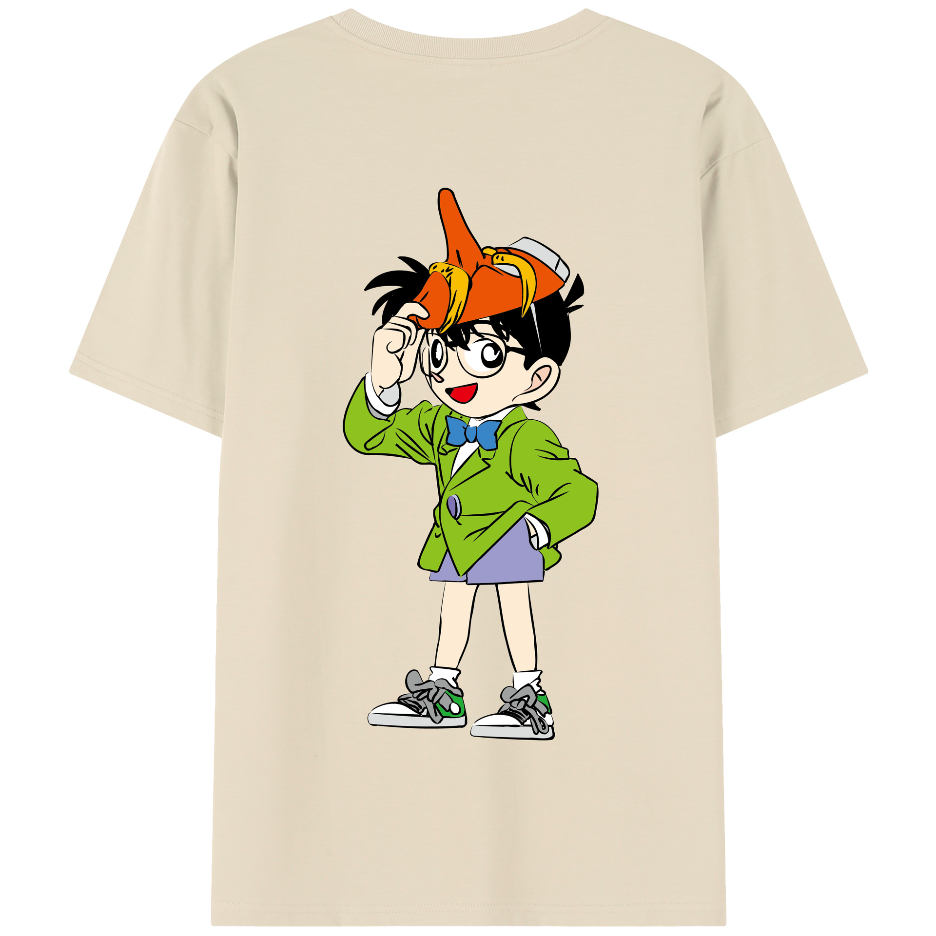 （画像用） 名探偵コナン 江戸川 コナン Detective Conan Conan Edogawa 綿100％半袖Tシャツ（背面プリント）