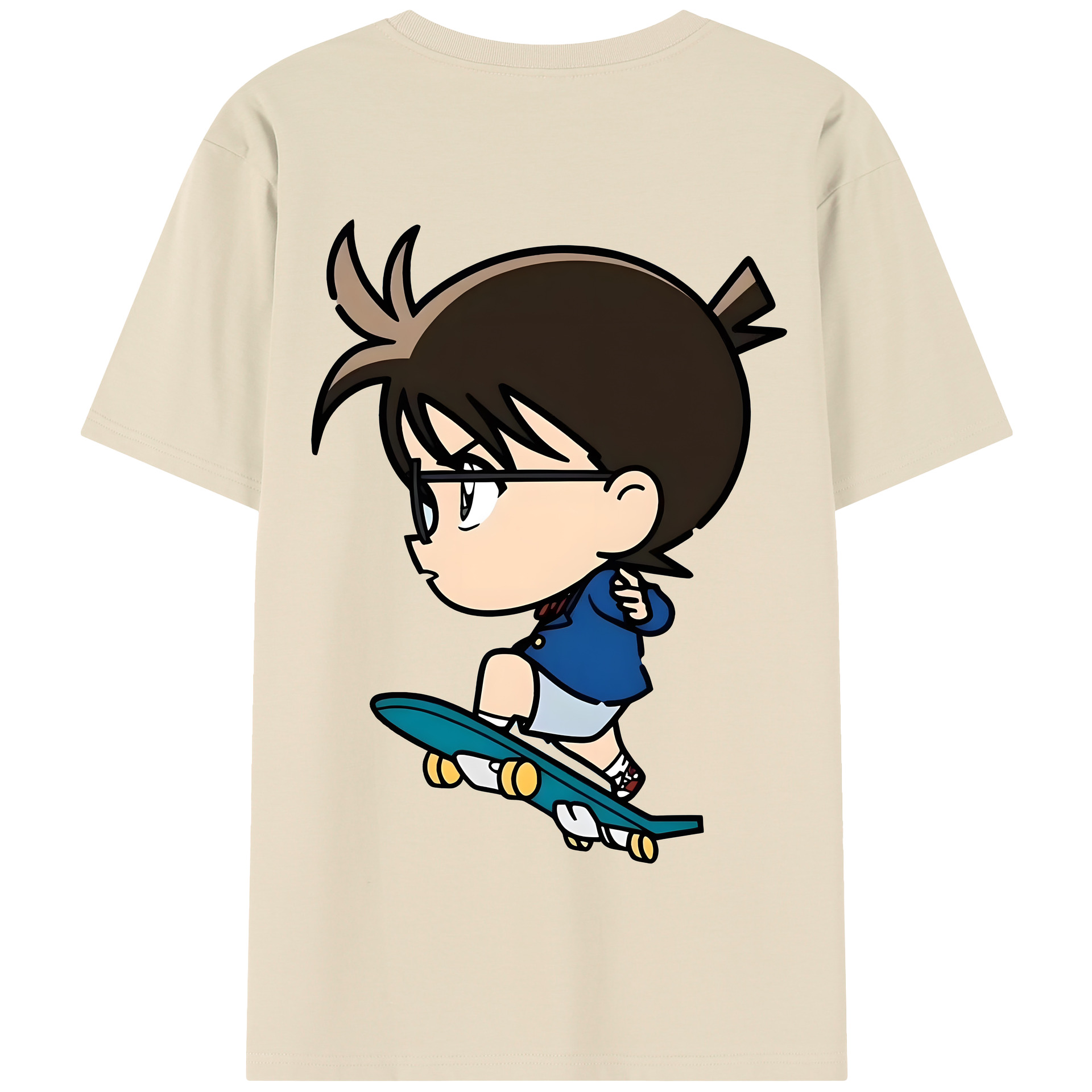 （画像用） 名探偵コナン 江戸川 コナン Detective Conan Conan Edogawa 綿100％半袖Tシャツ（背面プリント）