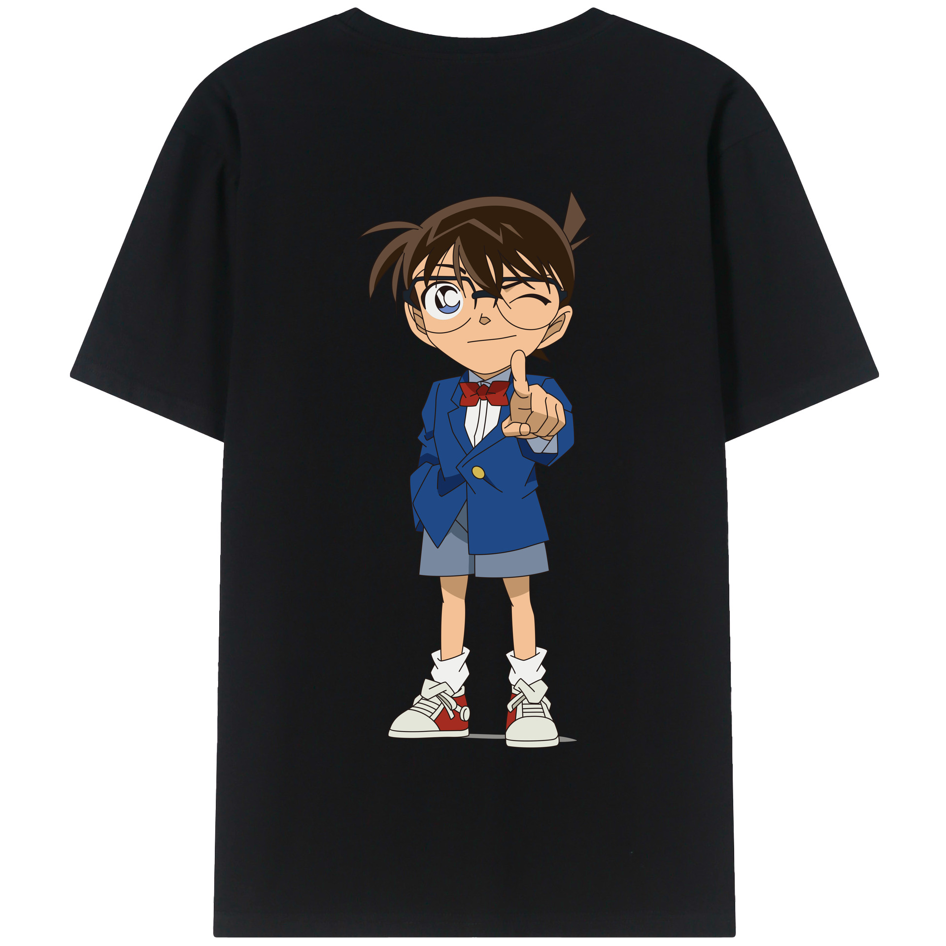 （画像用） 名探偵コナン 江戸川 コナン Detective Conan Conan Edogawa 綿100％半袖Tシャツ（背面プリント）