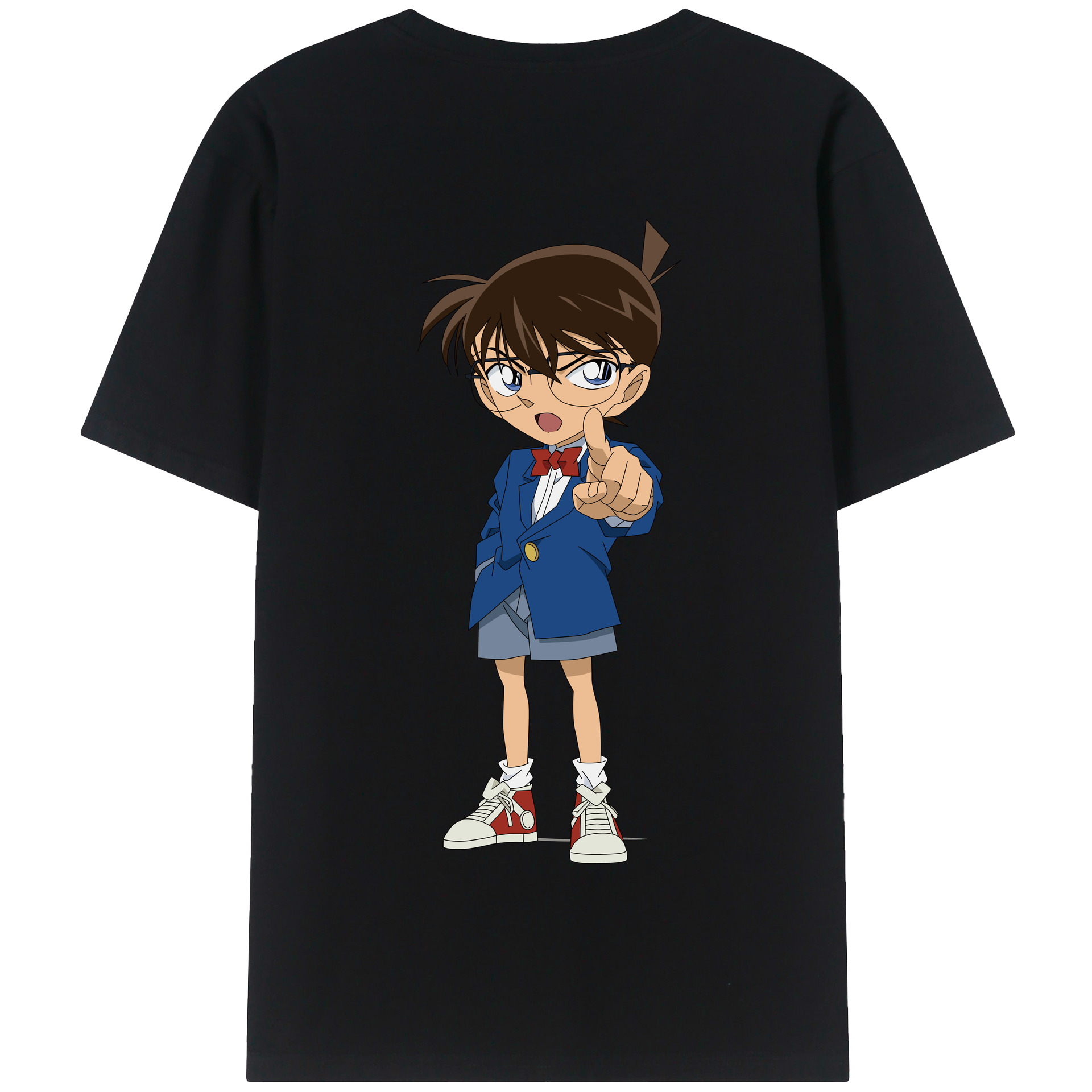 （画像用） 名探偵コナン 江戸川 コナン Detective Conan Conan Edogawa 綿100％半袖Tシャツ（背面プリント）