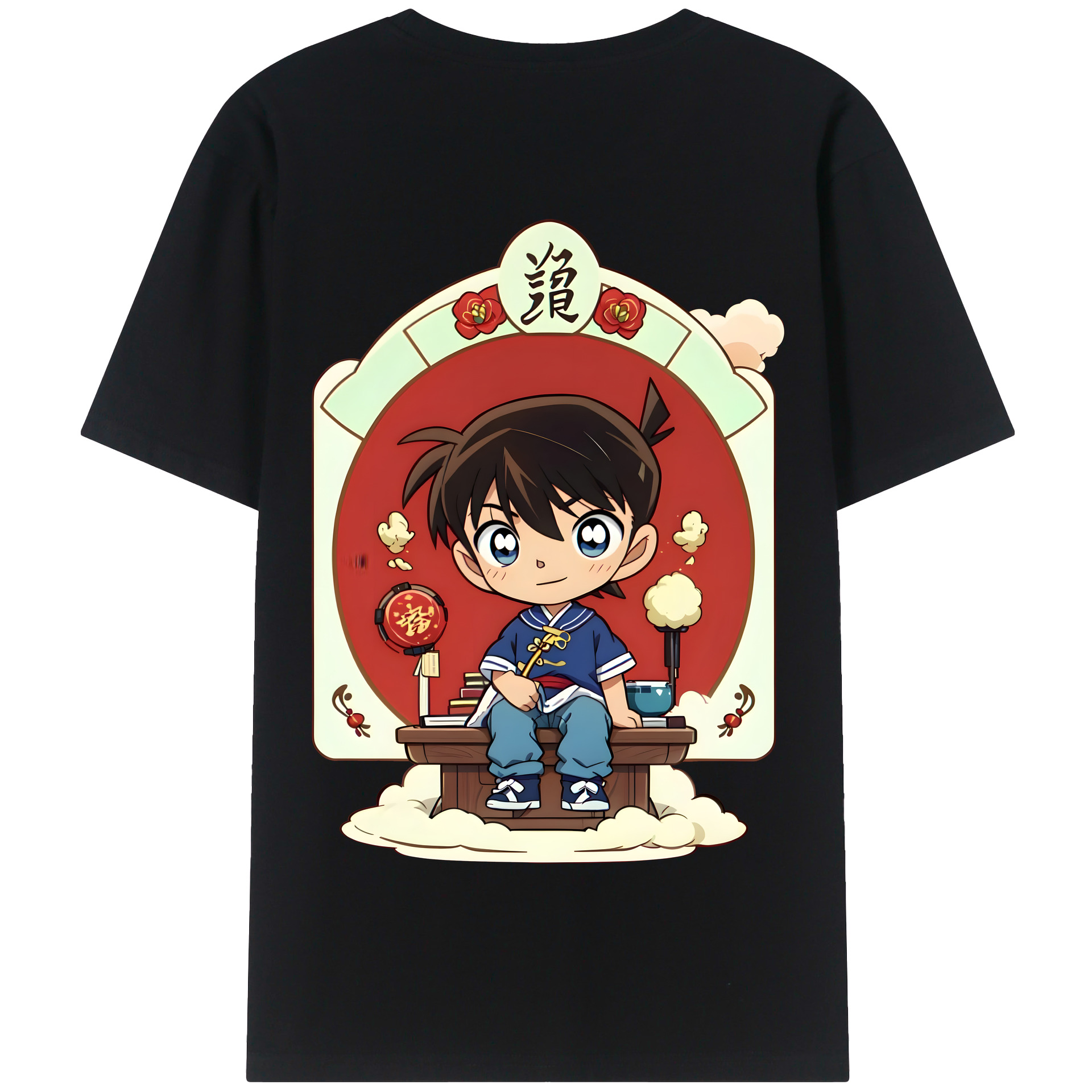 （画像用） 名探偵コナン 江戸川 コナン Detective Conan Conan Edogawa 綿100％半袖Tシャツ（背面プリント）