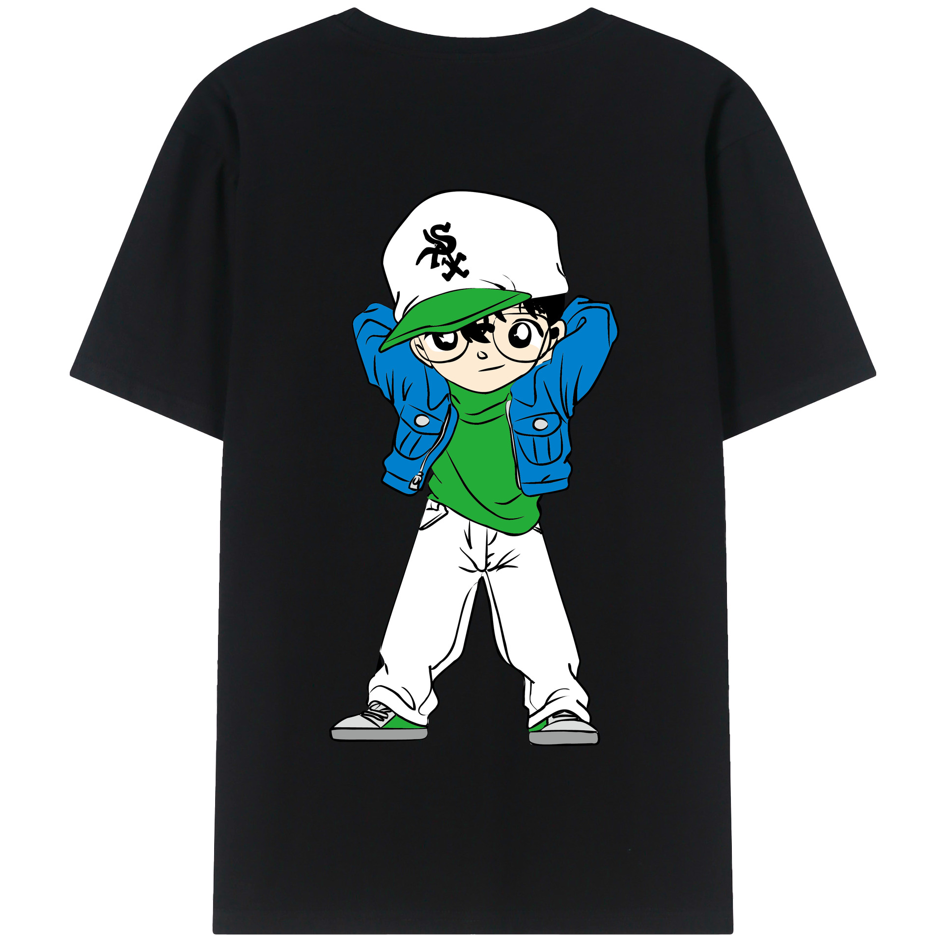 （画像用） 名探偵コナン 江戸川 コナン Detective Conan Conan Edogawa 綿100％半袖Tシャツ（背面プリント）