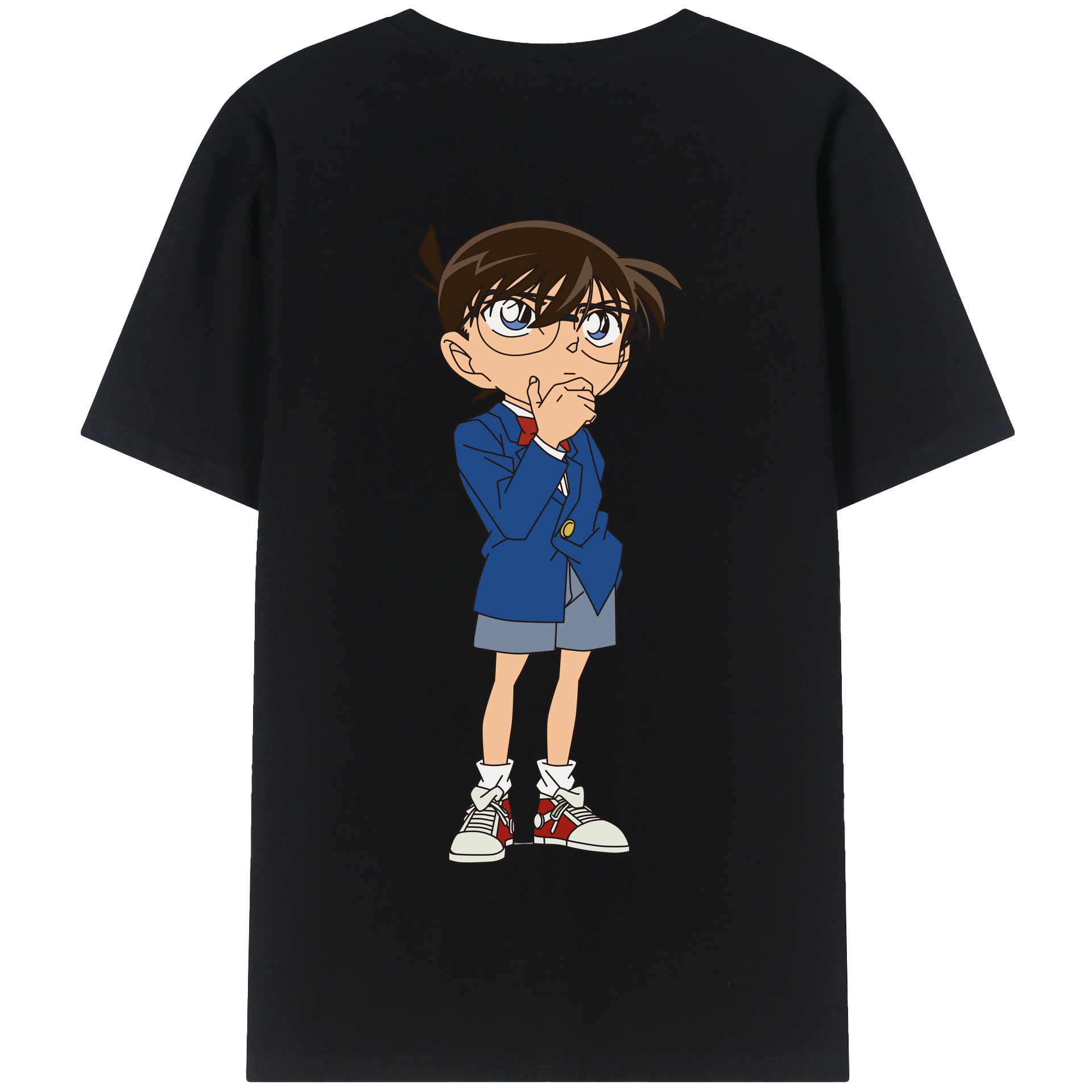 （画像用） 名探偵コナン 江戸川 コナン Detective Conan Conan Edogawa 綿100％半袖Tシャツ（背面プリント）