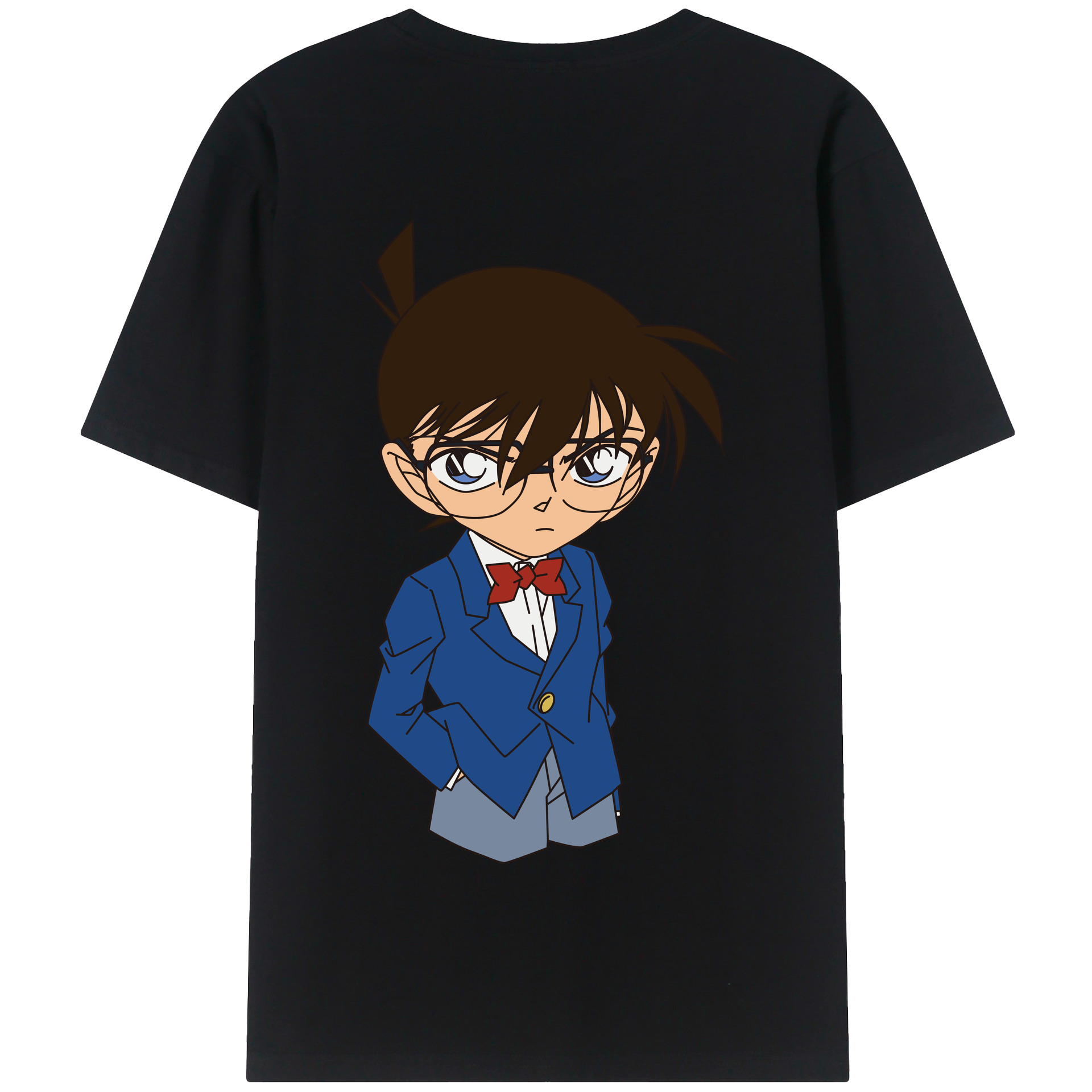 （画像用） 名探偵コナン 江戸川 コナン Detective Conan Conan Edogawa 綿100％半袖Tシャツ（背面プリント）