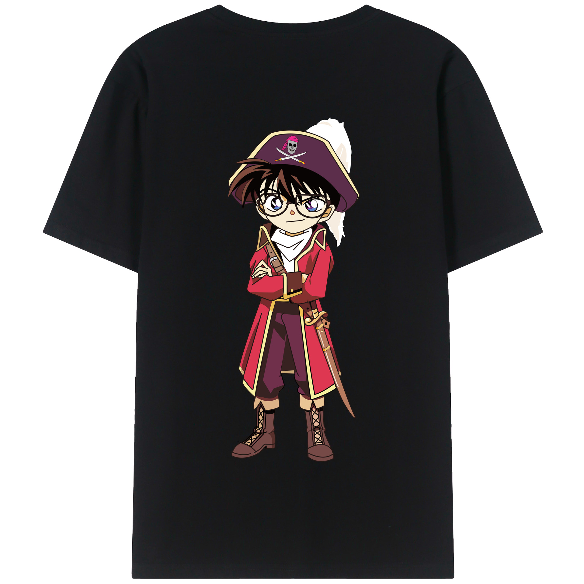 （画像用） 名探偵コナン 江戸川 コナン Detective Conan Conan Edogawa 綿100％半袖Tシャツ（背面プリント）