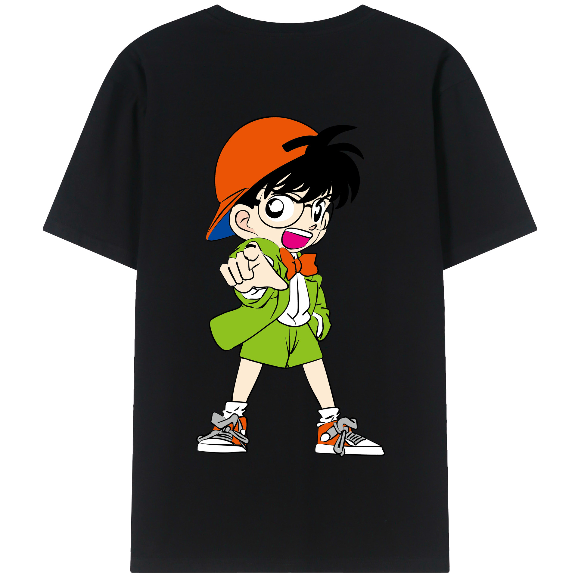 （画像用） 名探偵コナン 江戸川 コナン Detective Conan Conan Edogawa 綿100％半袖Tシャツ（背面プリント）