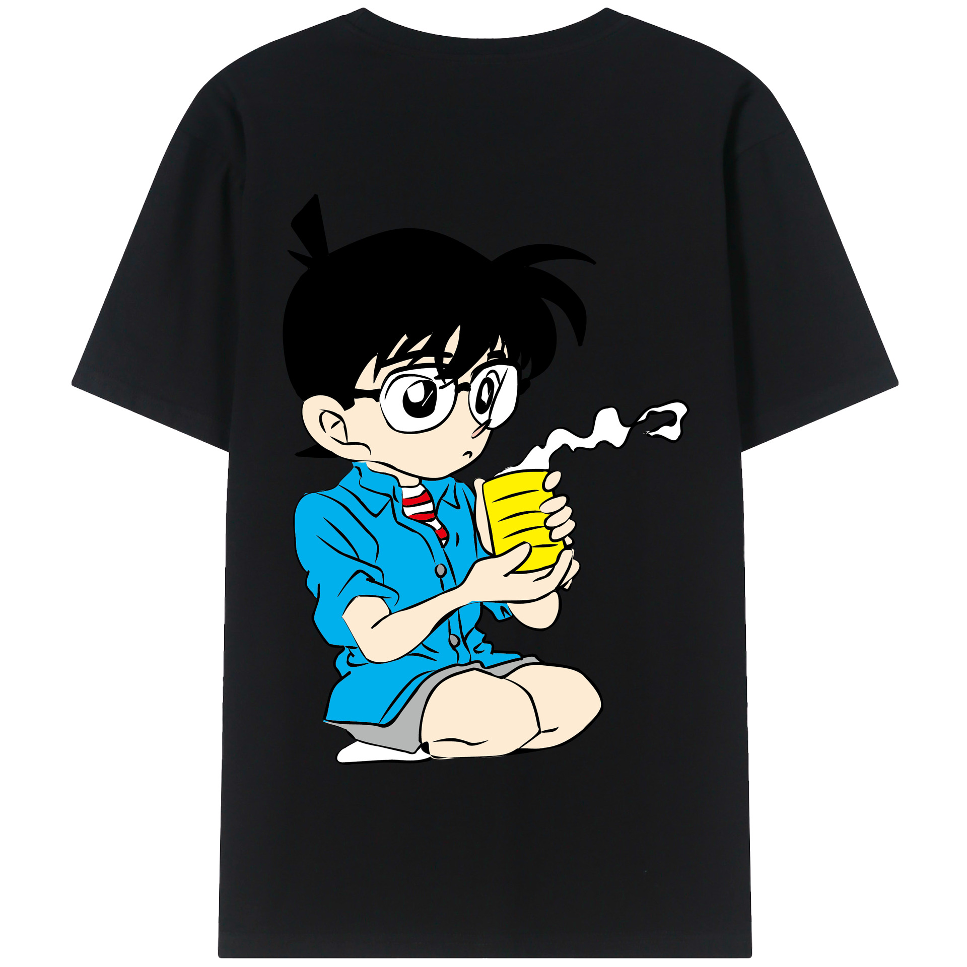 （画像用） 名探偵コナン 江戸川 コナン Detective Conan Conan Edogawa 綿100％半袖Tシャツ（背面プリント）