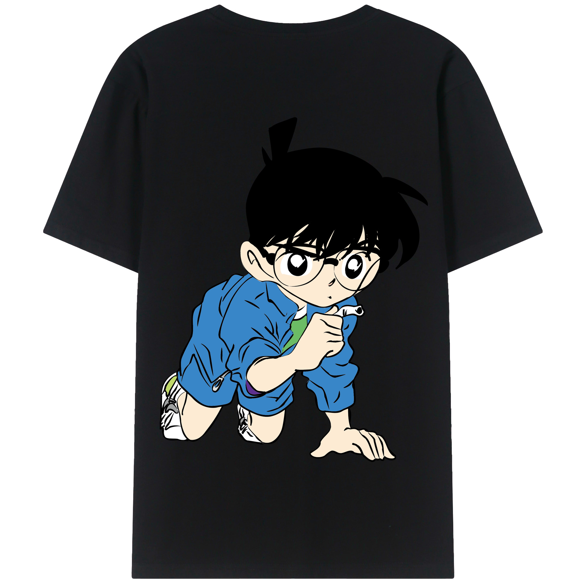 （画像用） 名探偵コナン 江戸川 コナン Detective Conan Conan Edogawa 綿100％半袖Tシャツ（背面プリント）