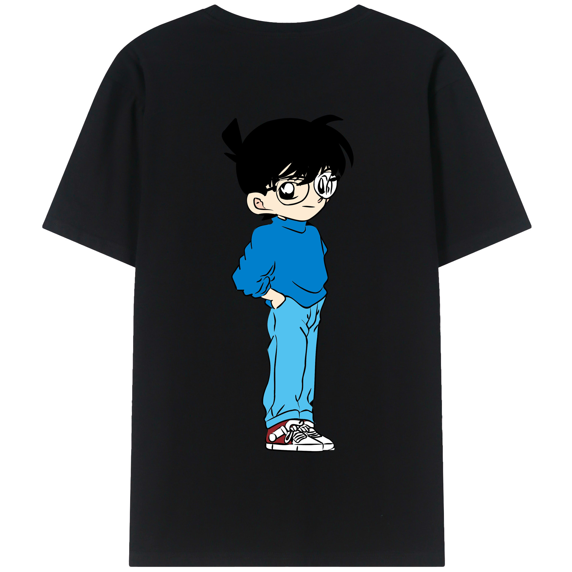 （画像用） 名探偵コナン 江戸川 コナン Detective Conan Conan Edogawa 綿100％半袖Tシャツ（背面プリント）