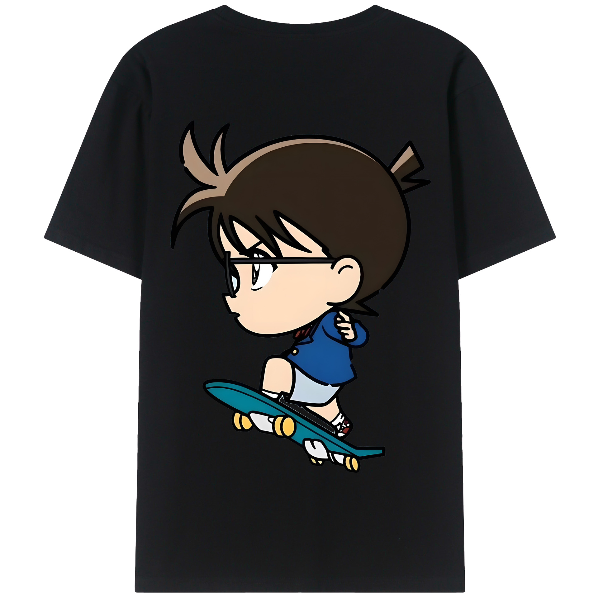 （画像用） 名探偵コナン 江戸川 コナン Detective Conan Conan Edogawa 綿100％半袖Tシャツ（背面プリント）