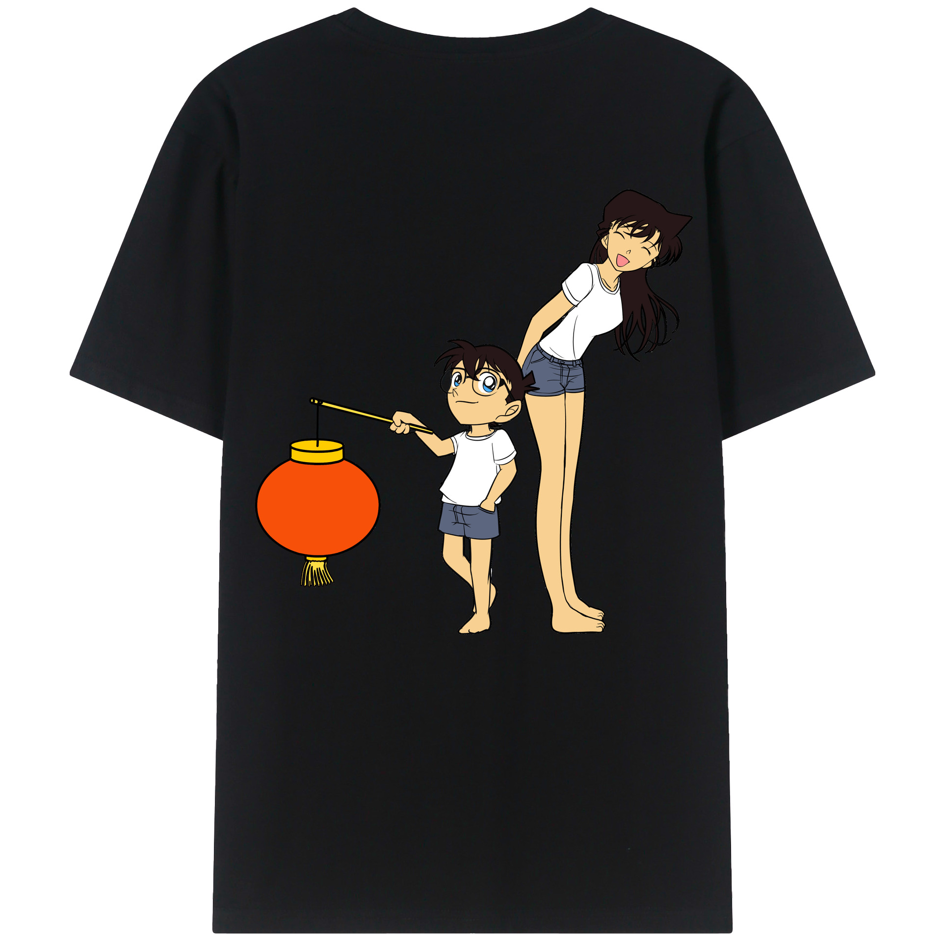 （画像用） 名探偵コナン 毛利 蘭 もうり らん、モーリ ラン Detective Conan Rachel Moore 綿100％半袖Tシャツ（背面プリント）