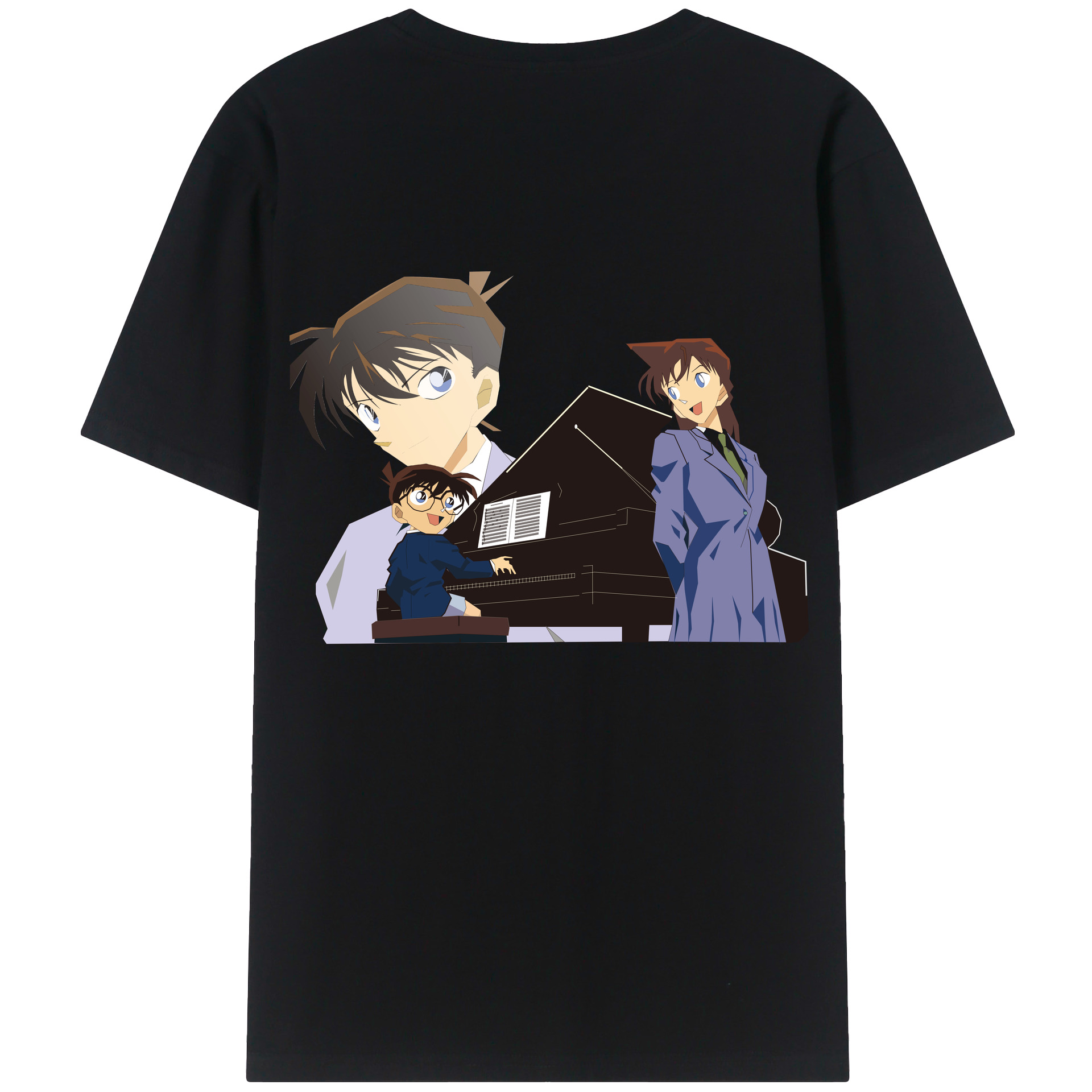 （画像用） 名探偵コナン 毛利 蘭 もうり らん、モーリ ラン Detective Conan Rachel Moore 綿100％半袖Tシャツ（背面プリント）