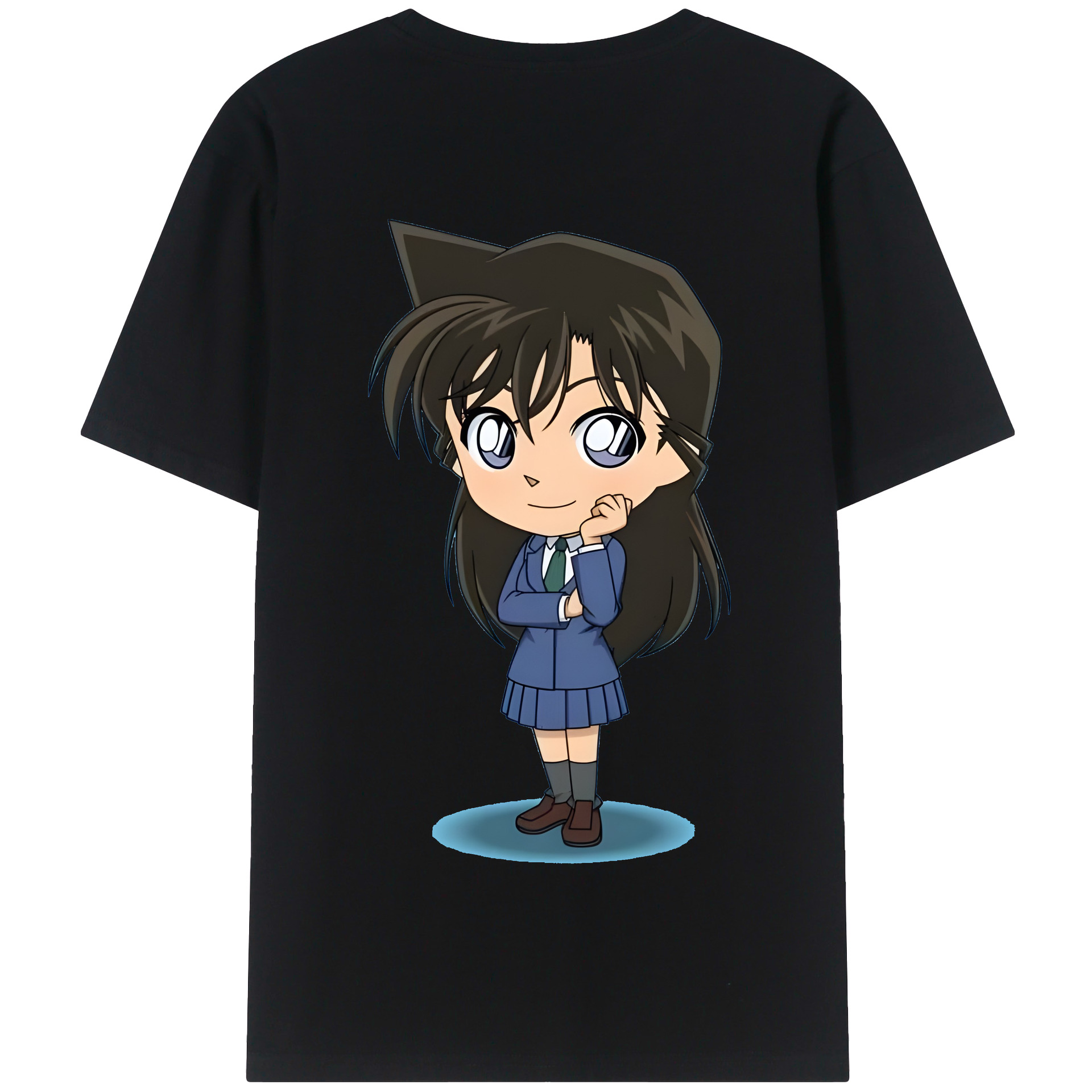 （画像用） 名探偵コナン 毛利 蘭 もうり らん、モーリ ラン Detective Conan Rachel Moore 綿100％半袖Tシャツ（背面プリント）