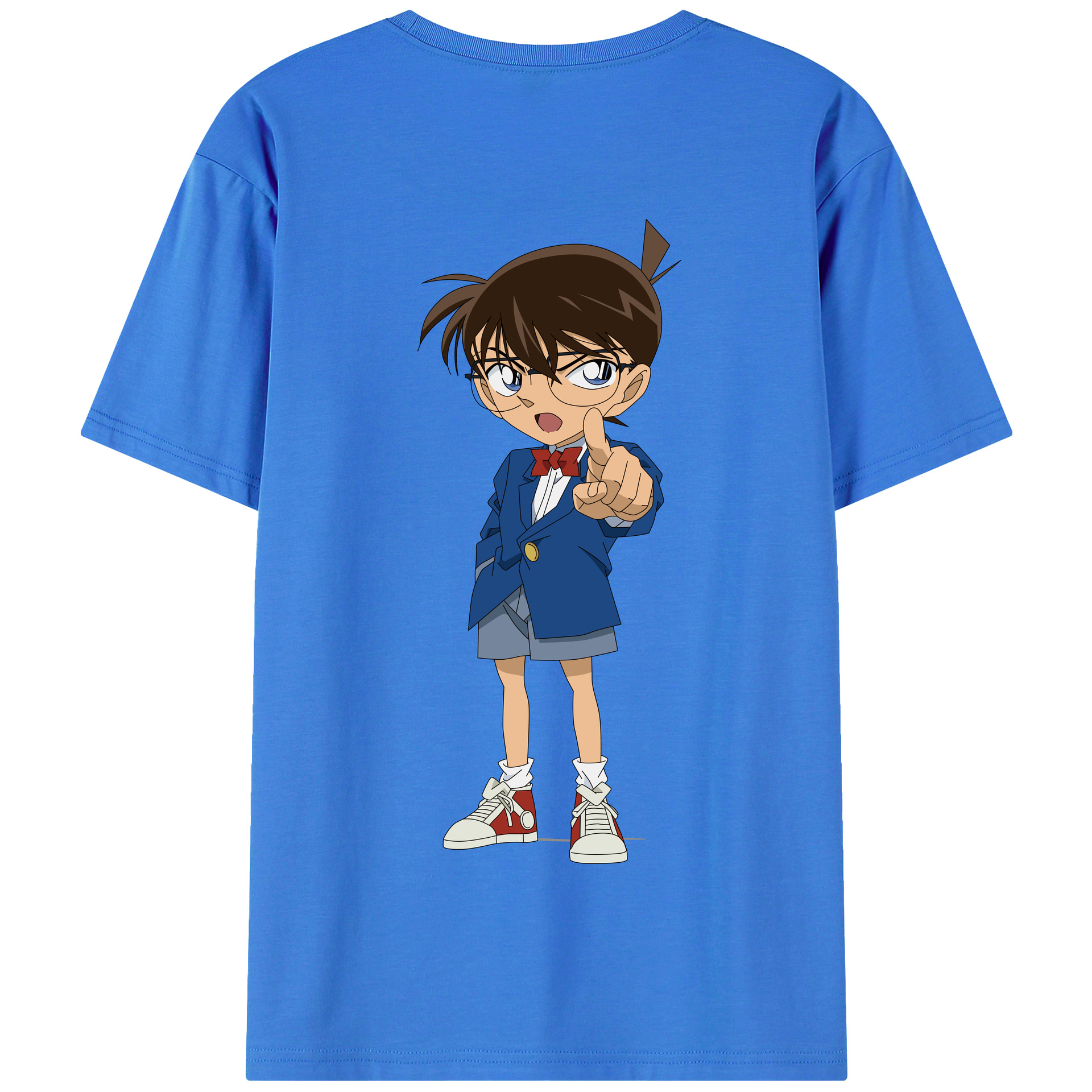 （画像用） 名探偵コナン 江戸川 コナン Detective Conan Conan Edogawa 綿100％半袖Tシャツ（背面プリント）