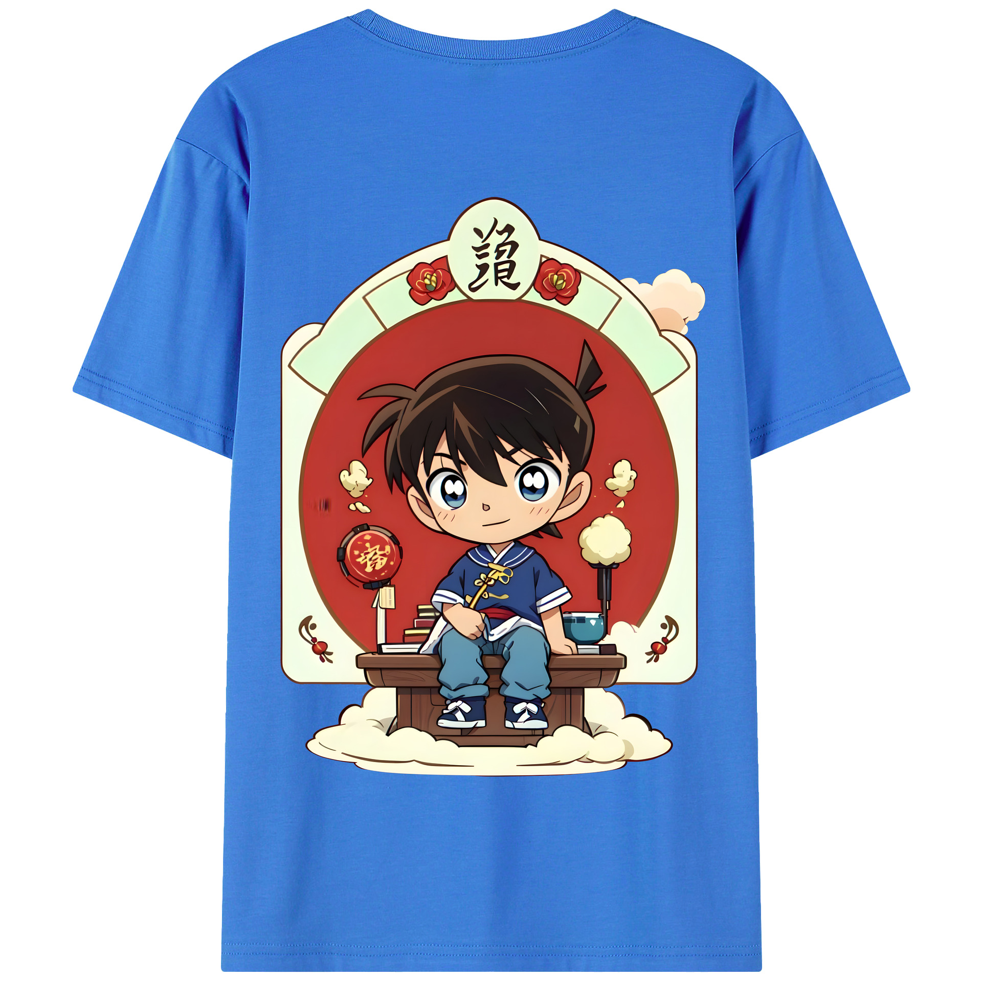 （画像用） 名探偵コナン 江戸川 コナン Detective Conan Conan Edogawa 綿100％半袖Tシャツ（背面プリント）