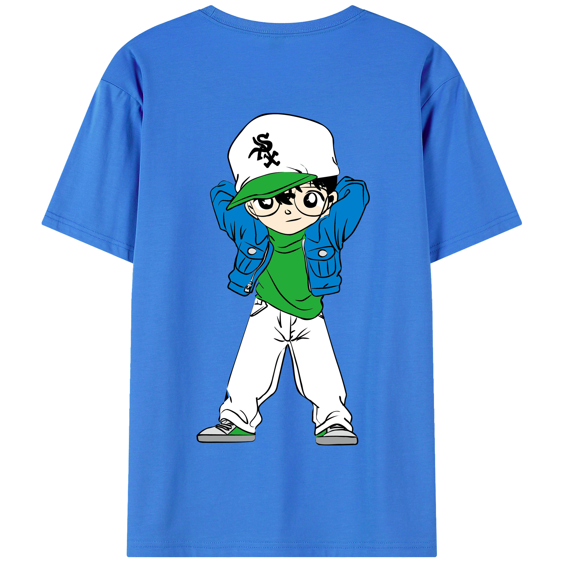 （画像用） 名探偵コナン 江戸川 コナン Detective Conan Conan Edogawa 綿100％半袖Tシャツ（背面プリント）