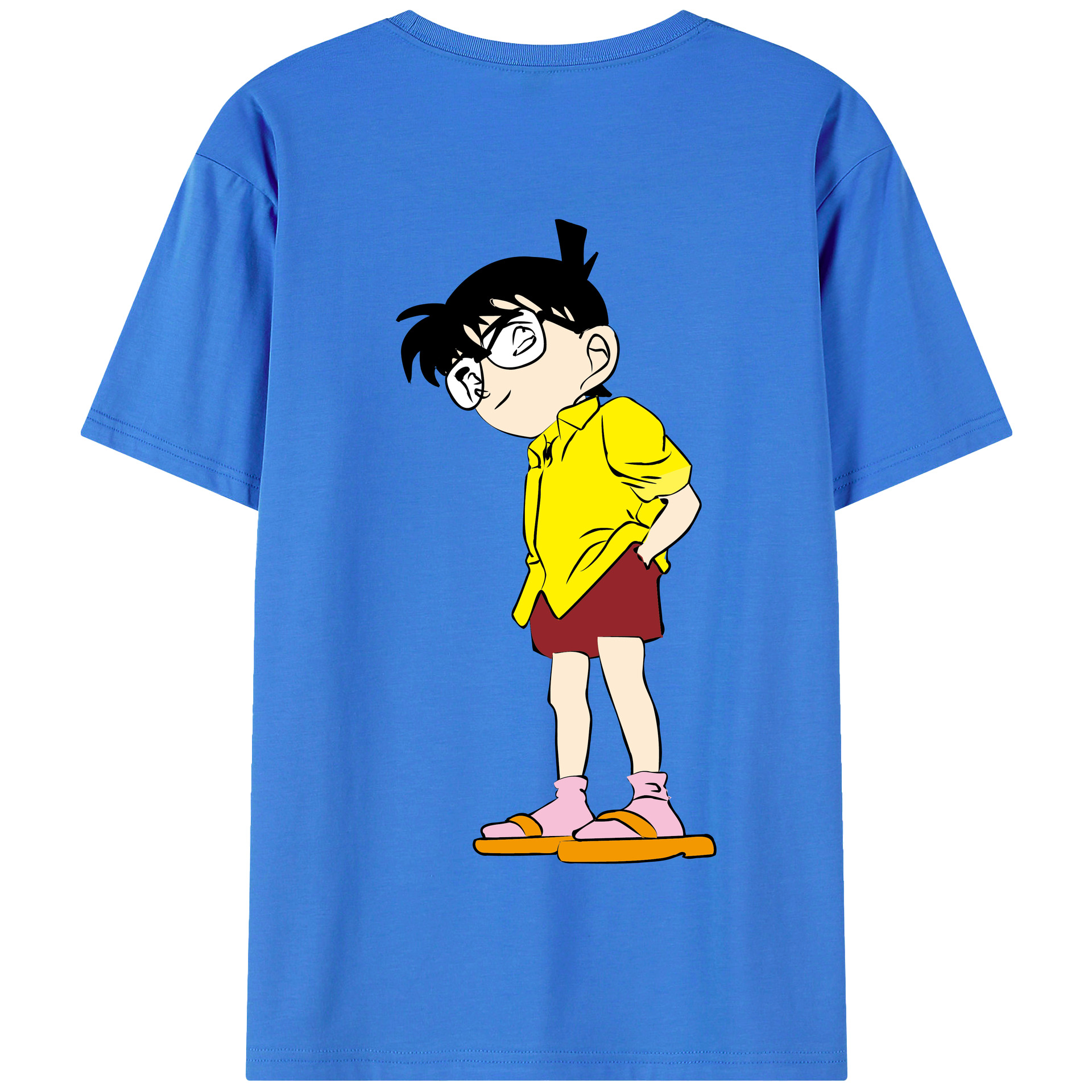 （画像用） 名探偵コナン 江戸川 コナン Detective Conan Conan Edogawa 綿100％半袖Tシャツ（背面プリント）