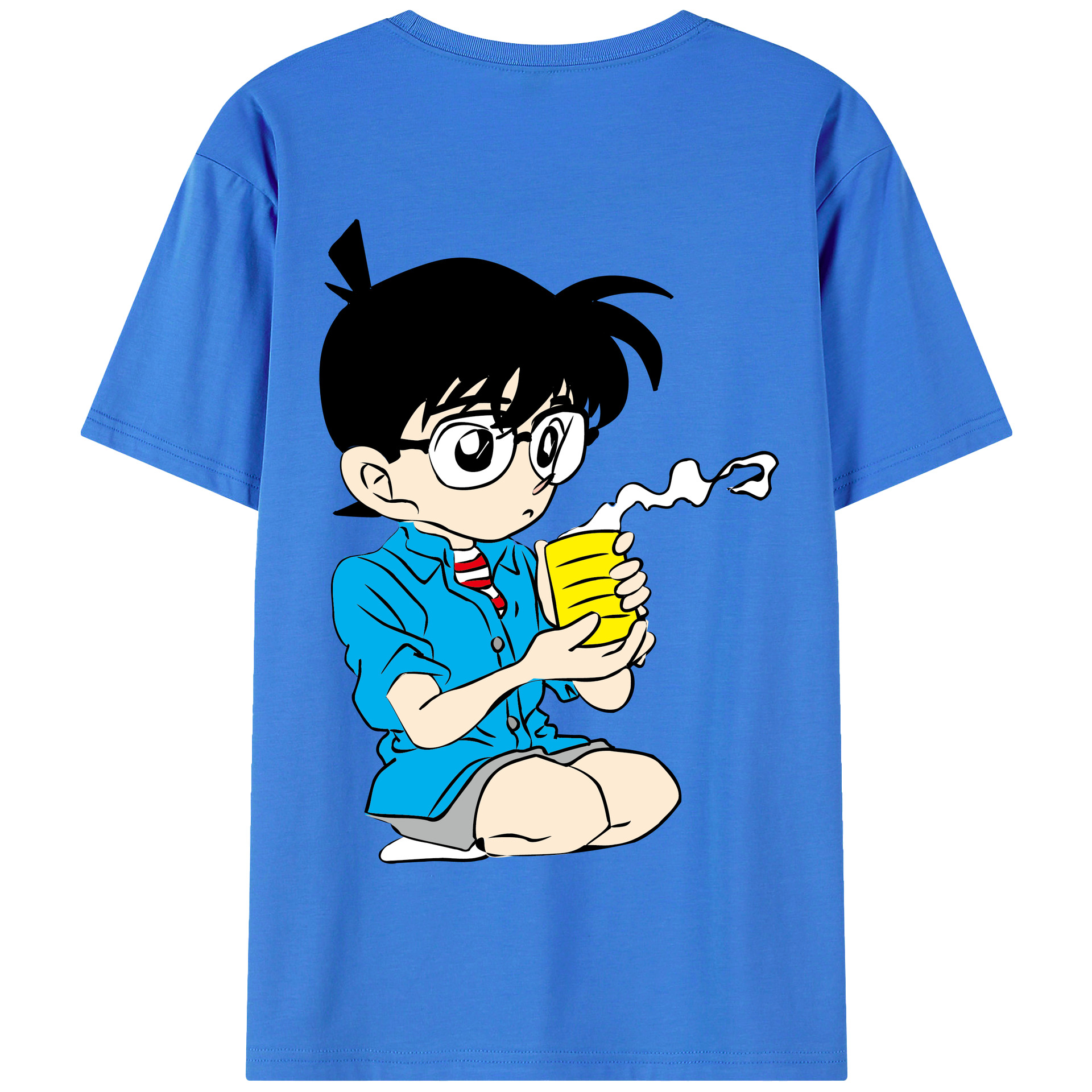 （画像用） 名探偵コナン 江戸川 コナン Detective Conan Conan Edogawa 綿100％半袖Tシャツ（背面プリント）