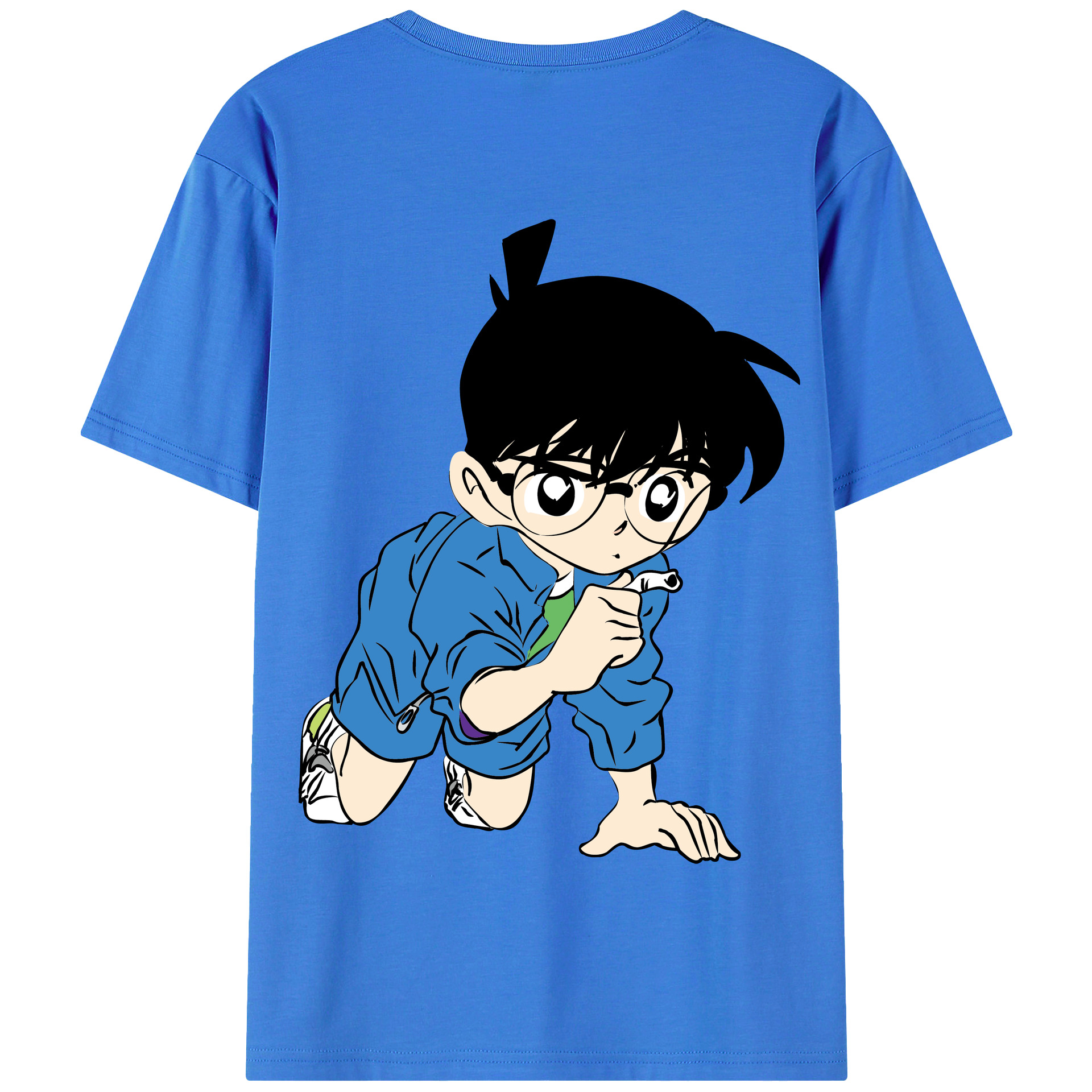 （画像用） 名探偵コナン 江戸川 コナン Detective Conan Conan Edogawa 綿100％半袖Tシャツ（背面プリント）