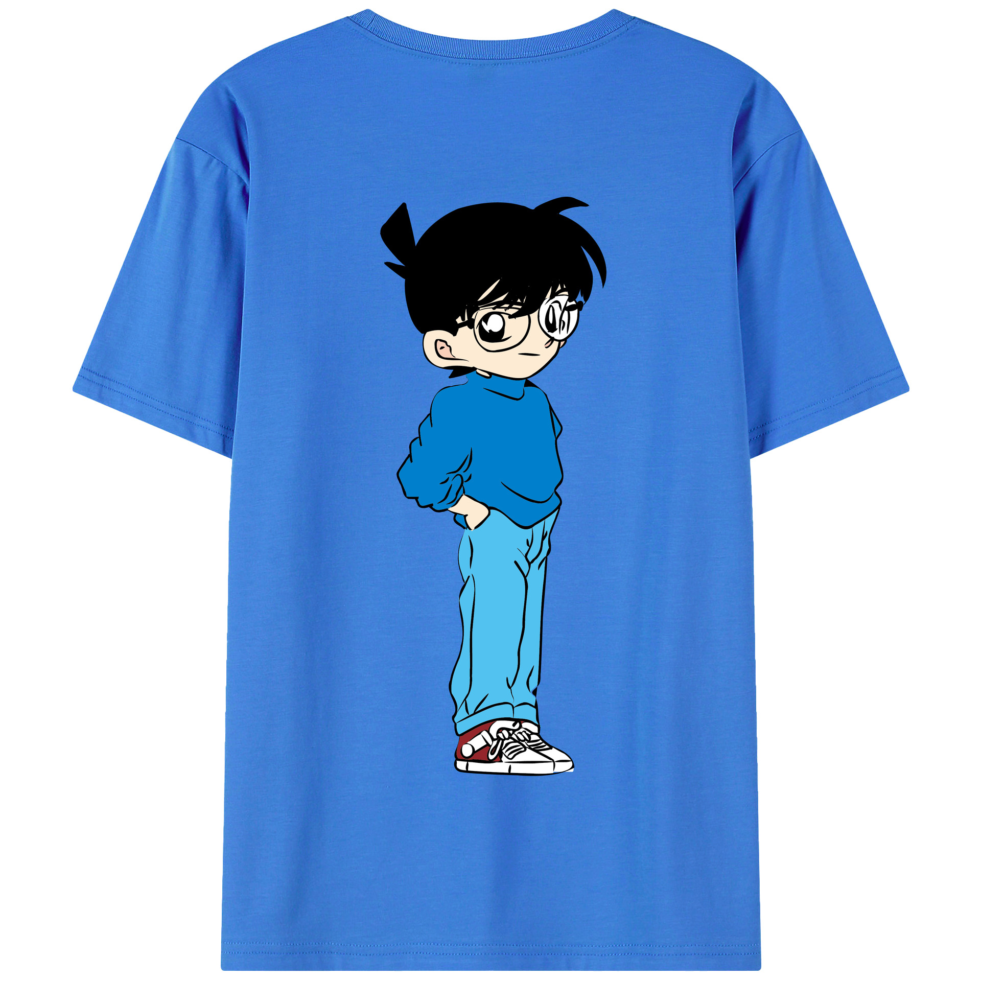 （画像用） 名探偵コナン 江戸川 コナン Detective Conan Conan Edogawa 綿100％半袖Tシャツ（背面プリント）